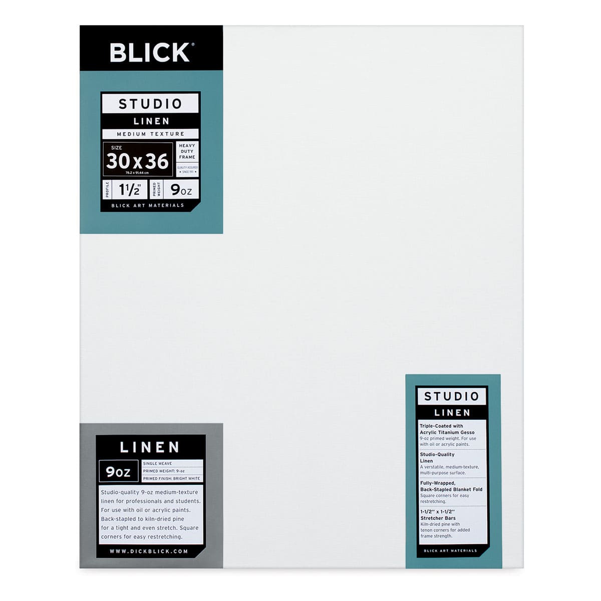 Blick Studio Linen Stretched Canvas - 30" x 36", Gallery 1-1/2" Profile