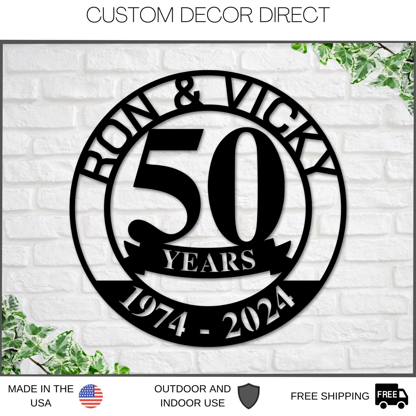 50th anniversary sign metal anniversary sign golden anniversary 50