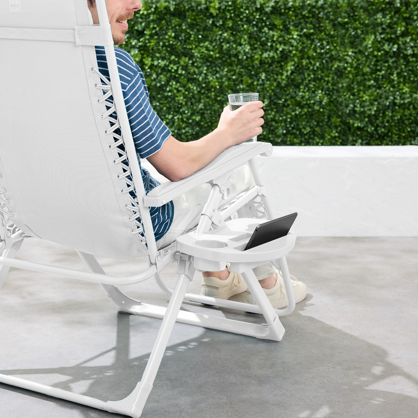 Best Choice Products Monochromatic Zero Gravity Chair, Folding Patio Recliner w/Side Tray, Headrest