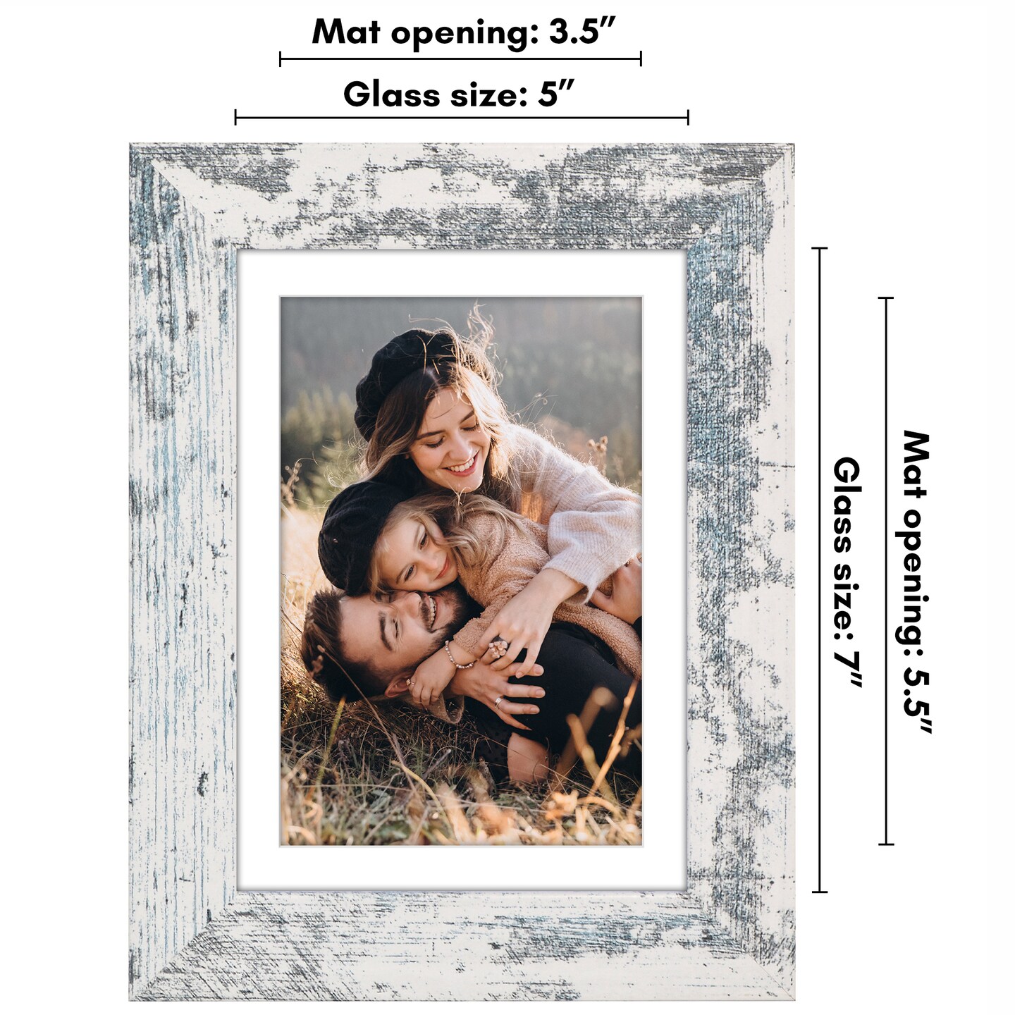 Americanflat Picture Frame with Wide Molding with Mat - Modern Wide Picture Frame - Plexiglass Cover - Hanging Hardware - Includes Easel