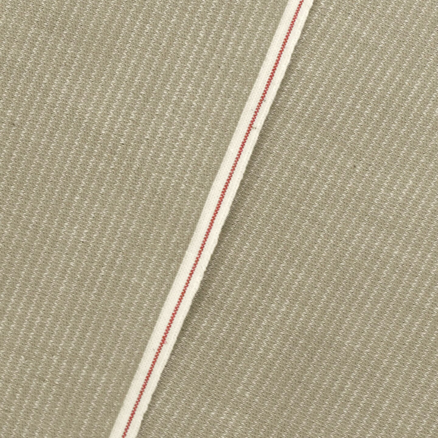 Dusty Beige Japanese Selvedge Cotton Striped Woven Fabric By the Yard