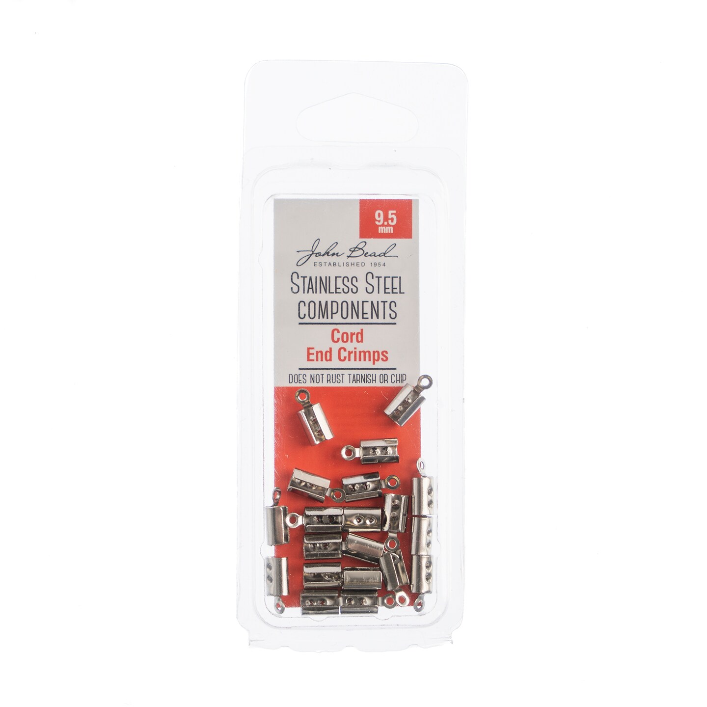 John Bead Stainless Steel Silver Cord End Crimps