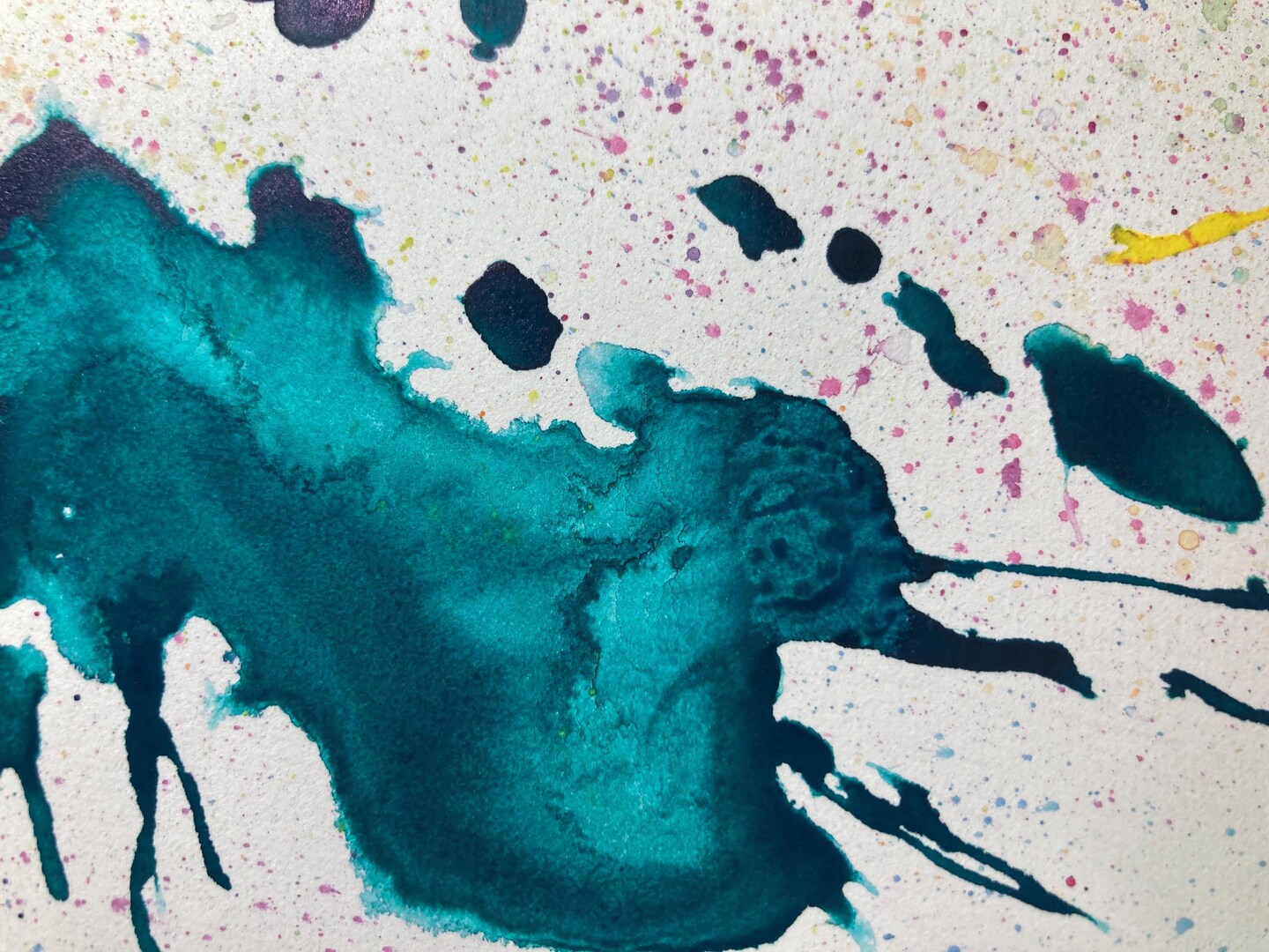 Original Abstract Splatter Watercolor Ink Painting on Hot Pressed Paper, Untitled 23, 9x12in, October 2024 - image9
