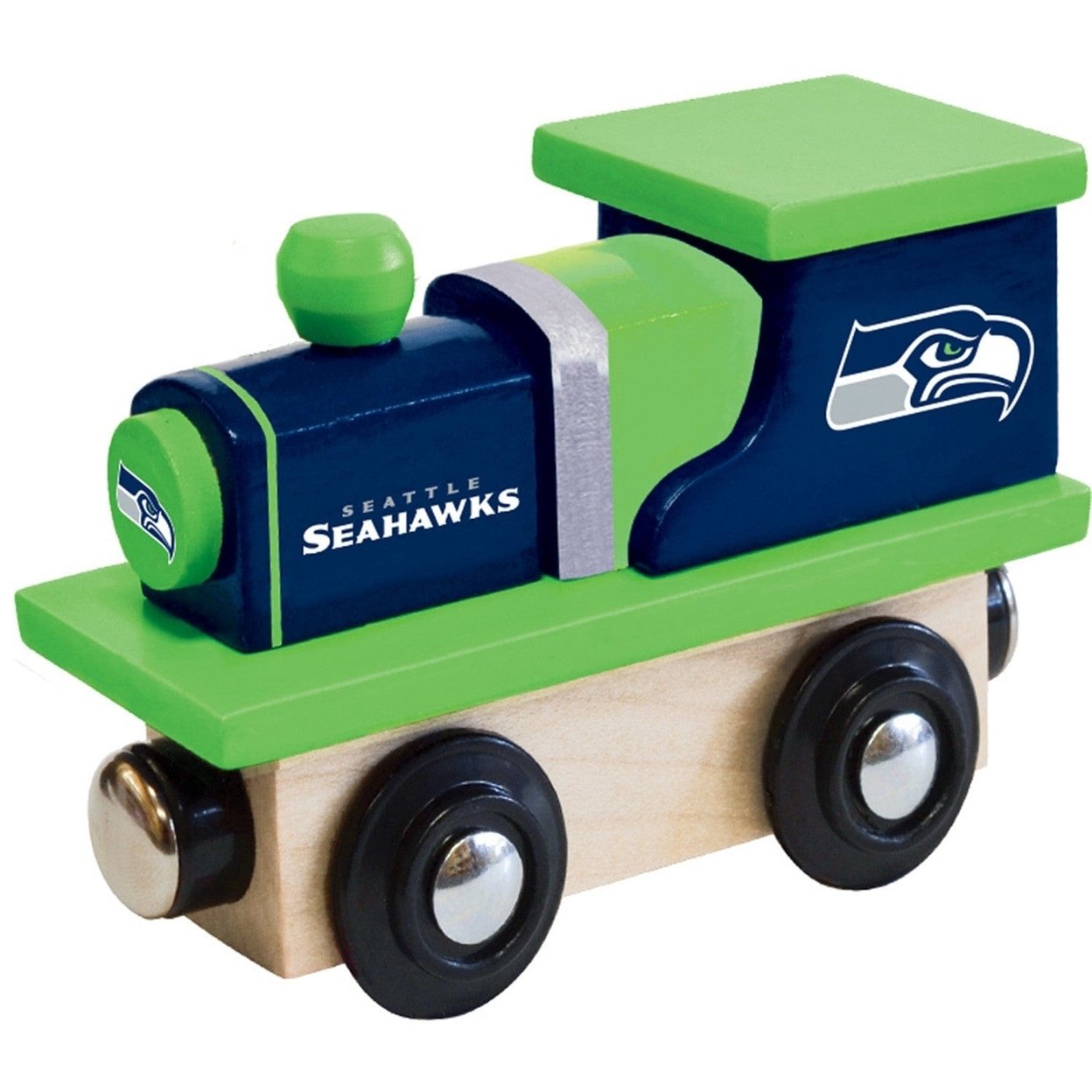 Seattle Seahawks Toy Train Engine Wooden Compatible With 1 Inch Tracks Nfl