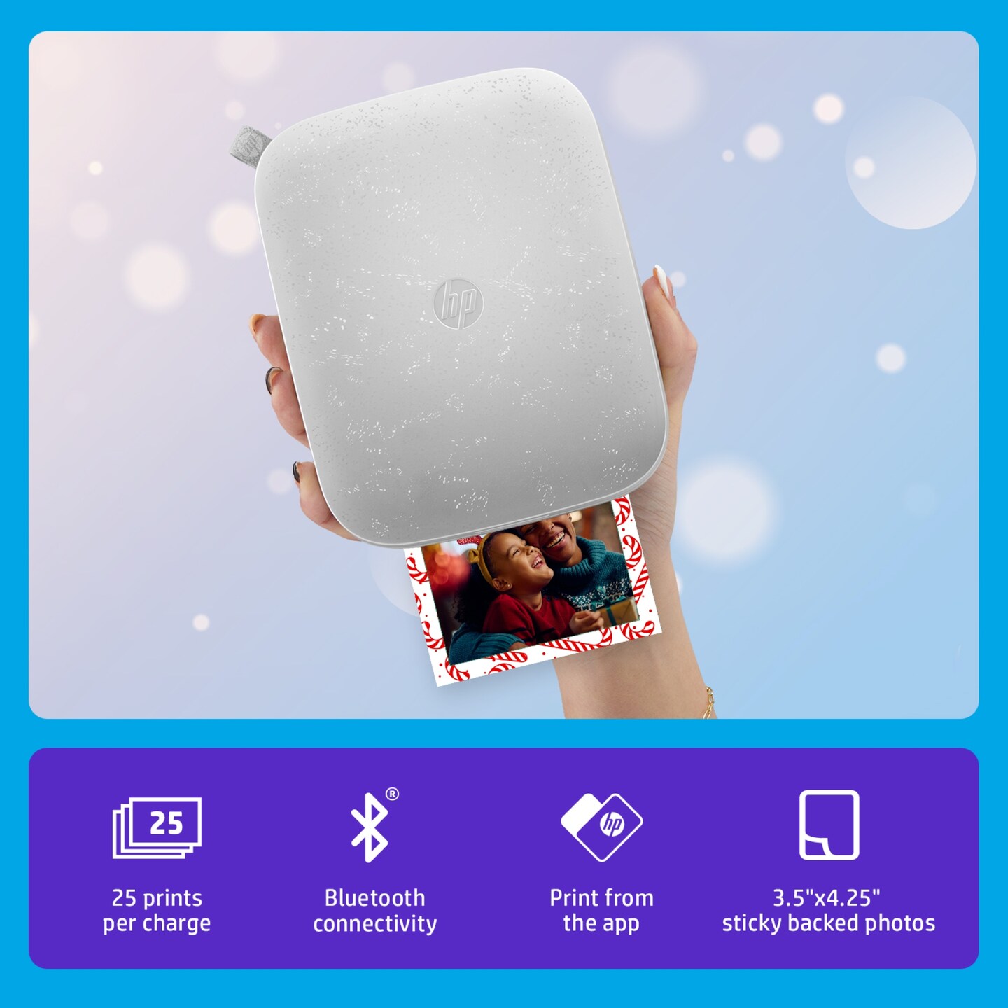 HP Sprocket Portable Printer, 3x4" Instant Photo Printer for iOS & Android Devices