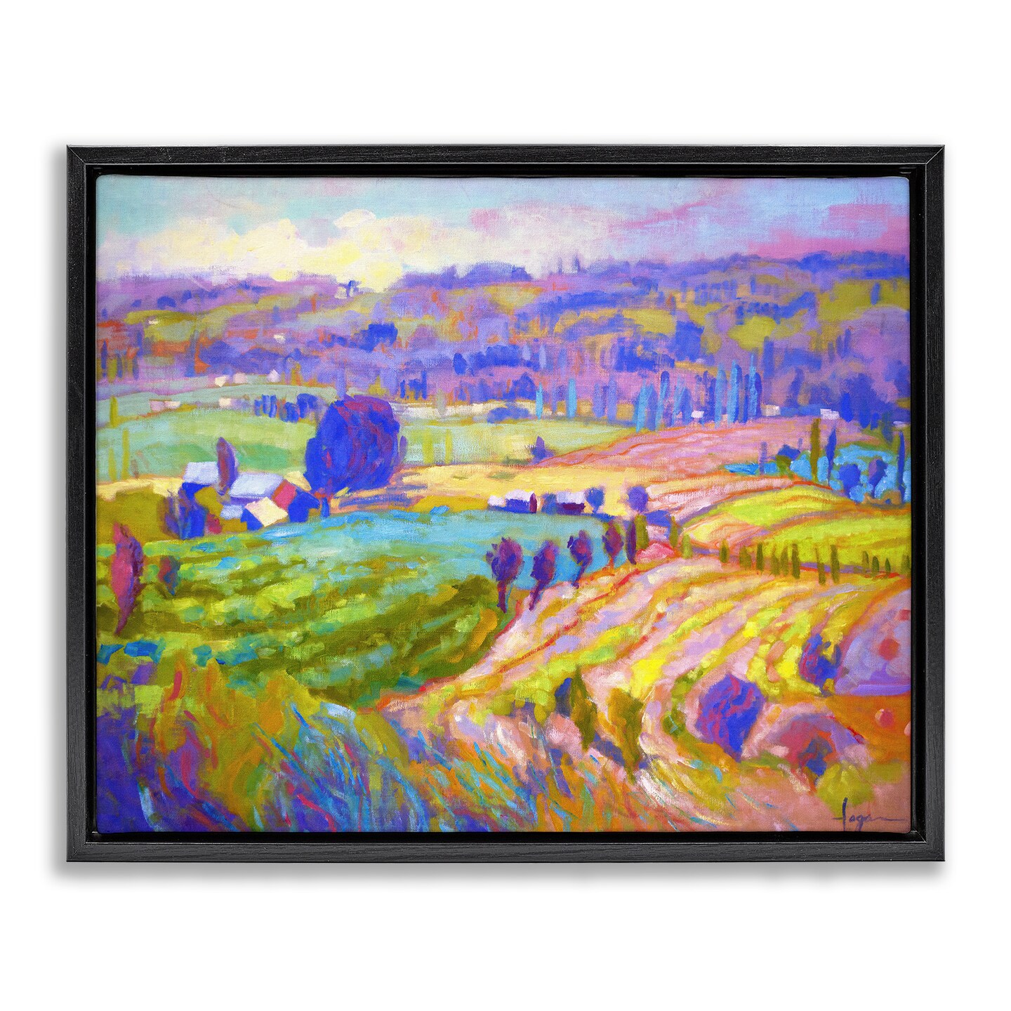 Stupell Industries Classic Farm Purple Accents Framed Floater Canvas Wall Art Design by Dorothy Fagan