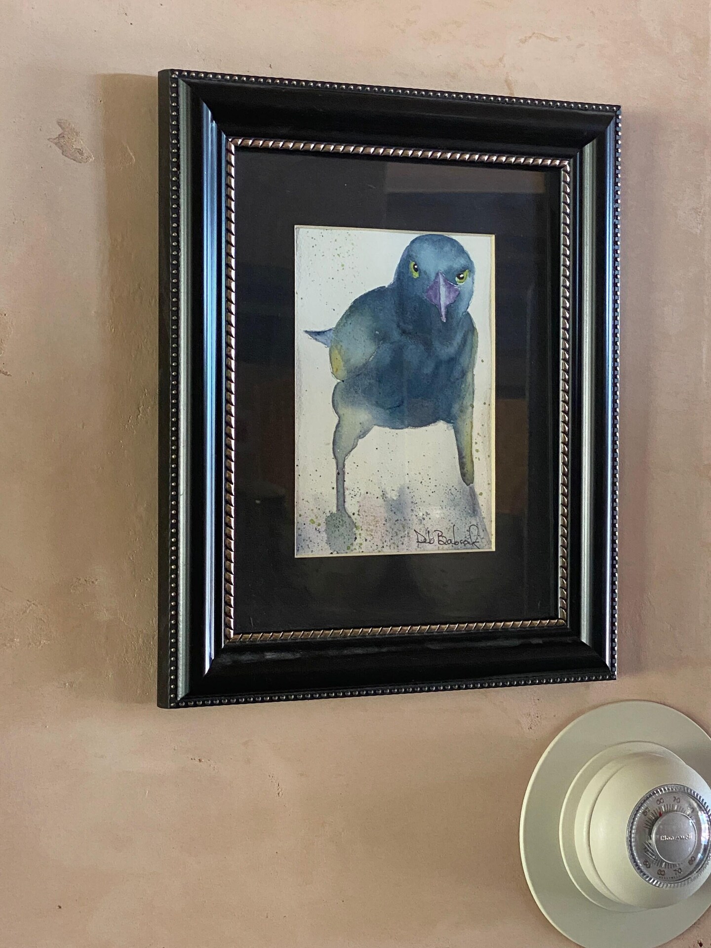 Angry Bird Original Painting. Crow Raven Blackbird Watercolor. product 3