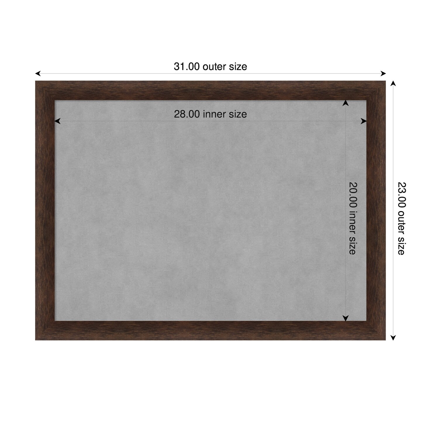 Warm Walnut Narrow Wood Framed Magnetic Board