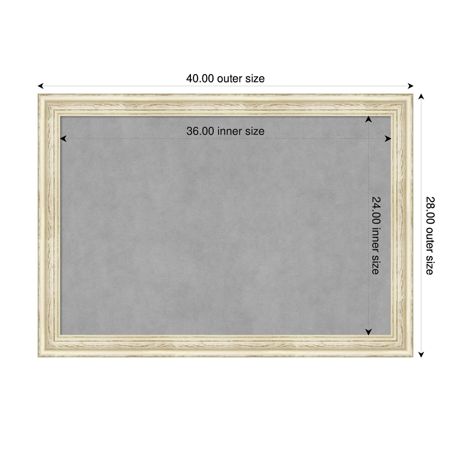 Country White Wash Wood Framed Magnetic Board