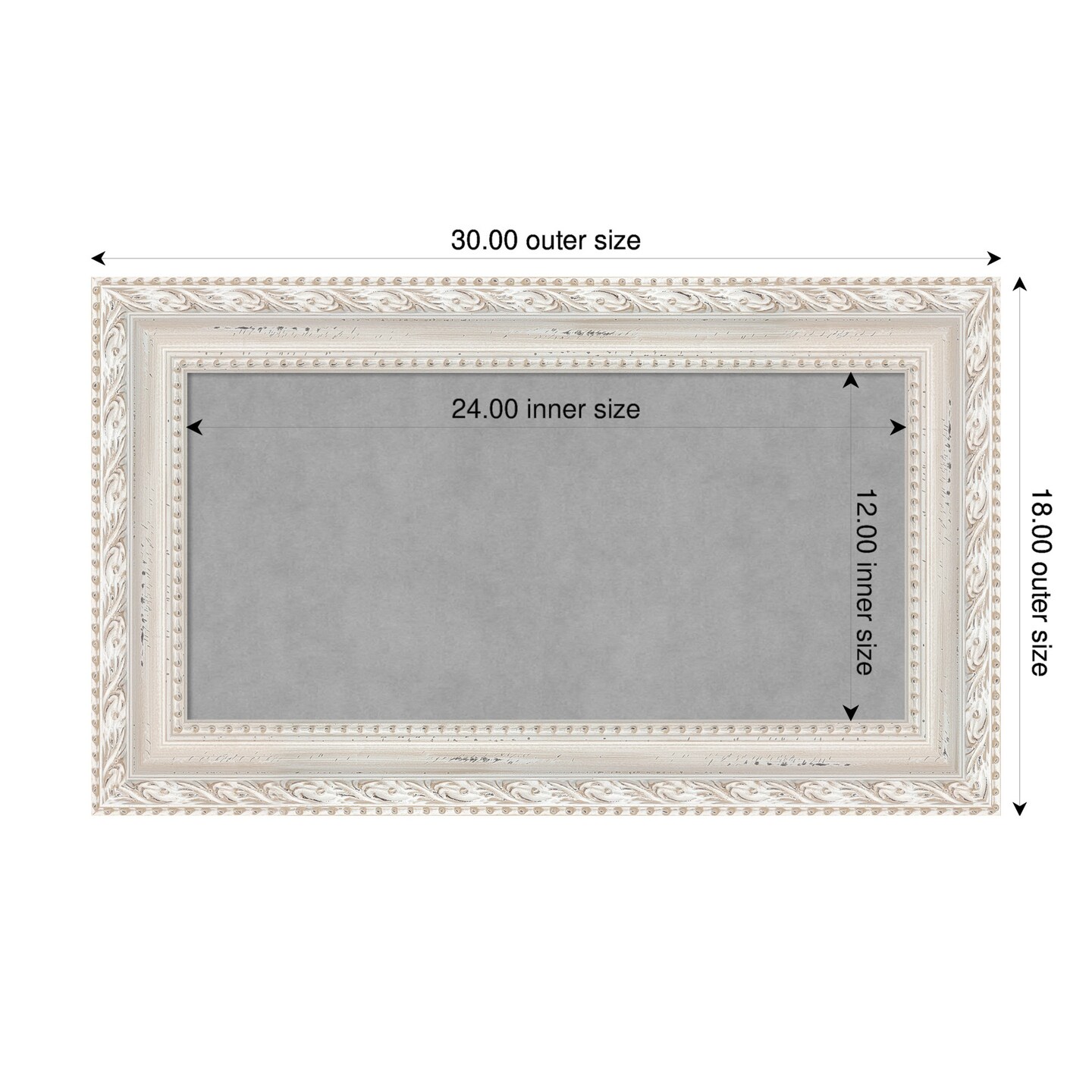 Opera Off White Wood Framed Magnetic Board