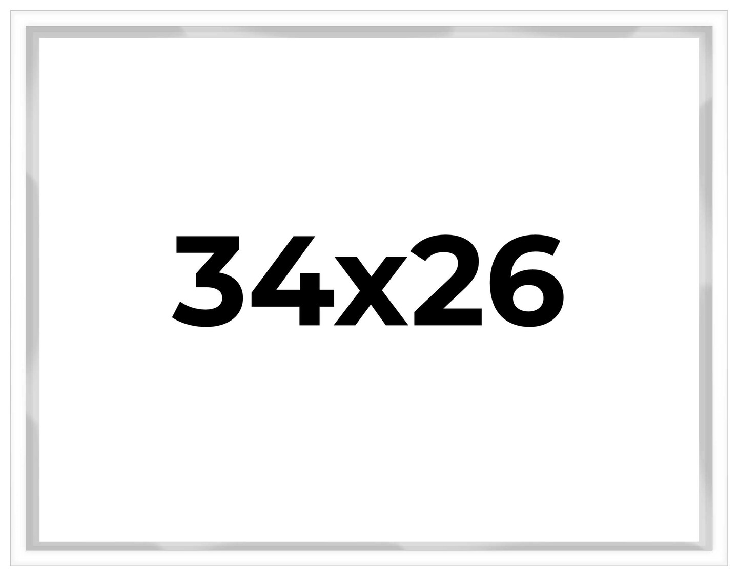 34x26 Shadow Box 3/4" Depth White Picture Frame - UV Acrylic, Backing, Hanging Hardware