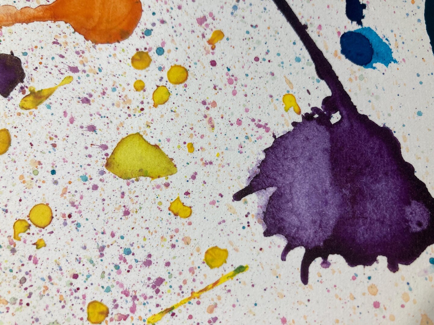 Original Abstract Splatter Watercolor Ink Painting on Hot Pressed Paper, Untitled 23, 9x12in, October 2024 product 4