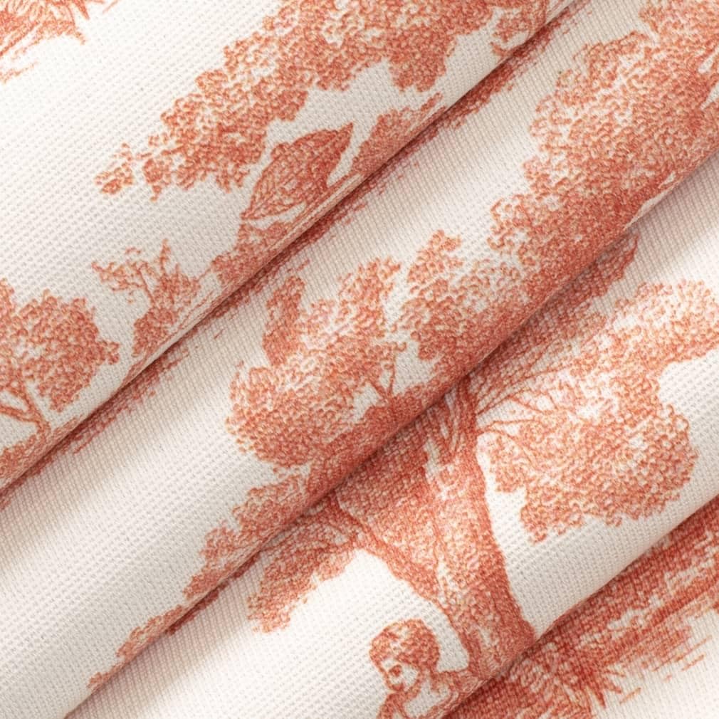 Orange Toile Print Upholstery Fabric by The Yard - SKU: Washburn Mango