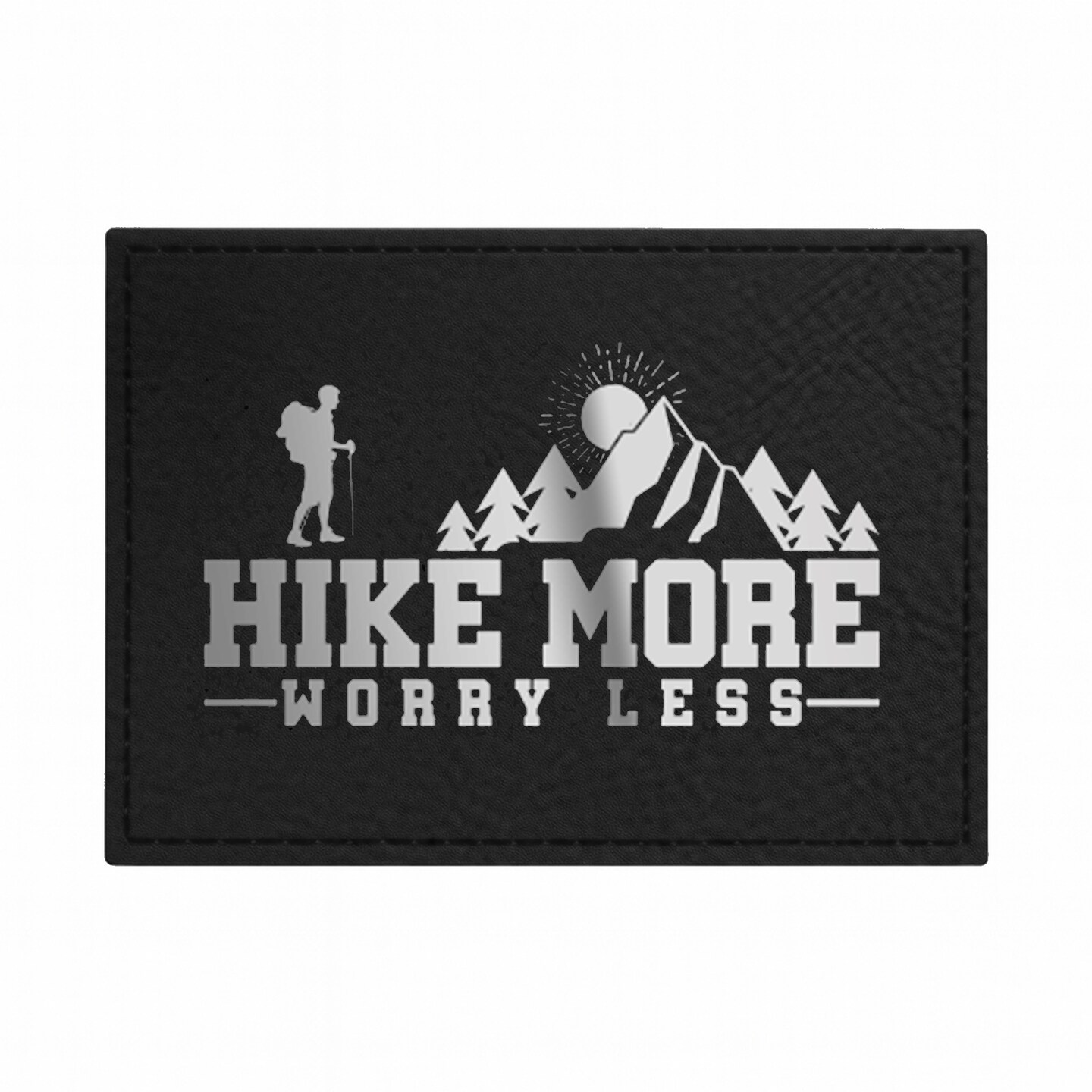 Engravable Leather Patch Blanks for Hats, Jackets & Bags – Laserable Faux Leather Patches with Adhesive & Stitch – Leatherette Apparel Patches (Rectangle, 5 Pack)