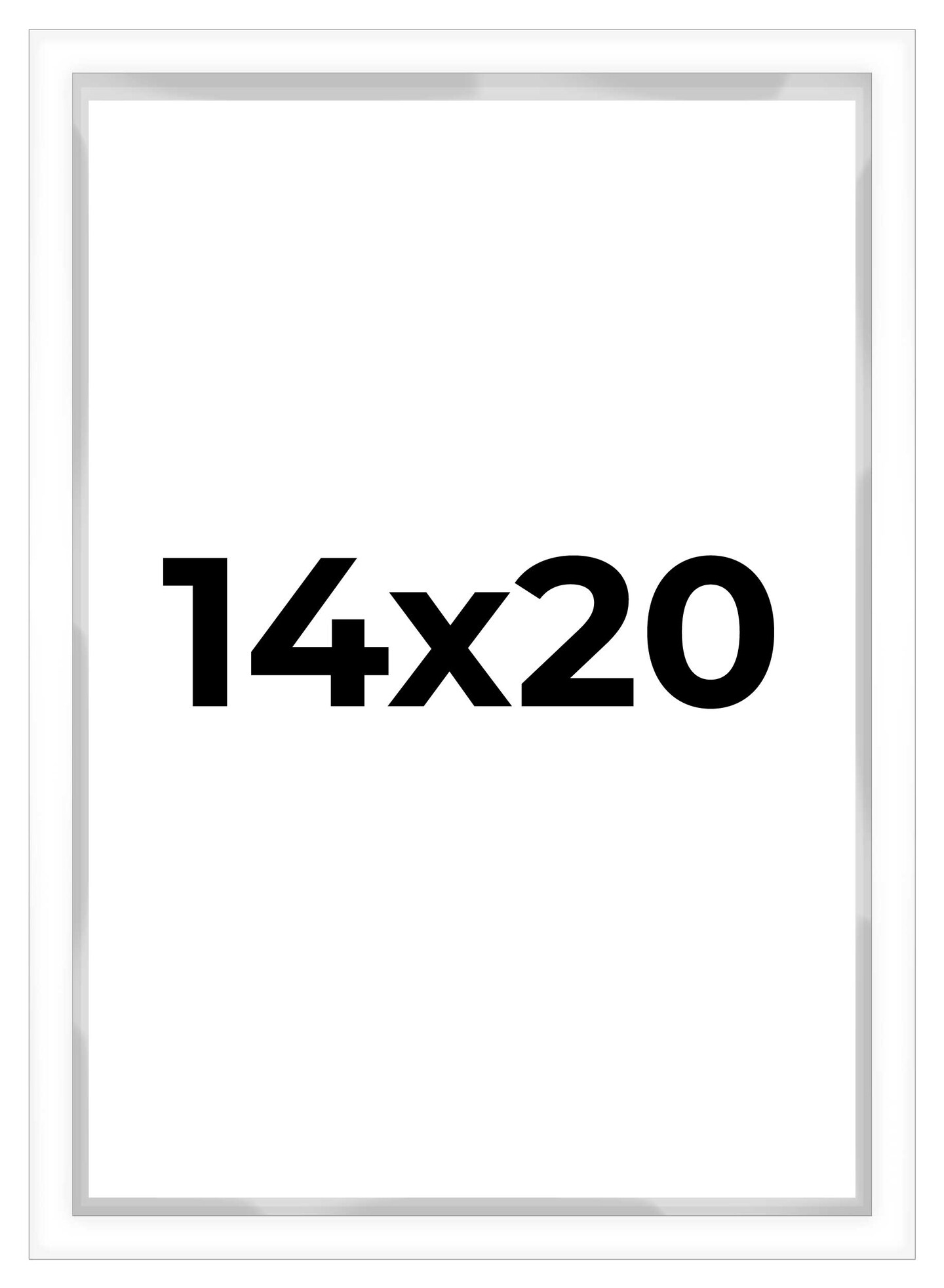 14x20 Shadow Box 3/4" Depth White Picture Frame - UV Acrylic, Backing, Hanging Hardware