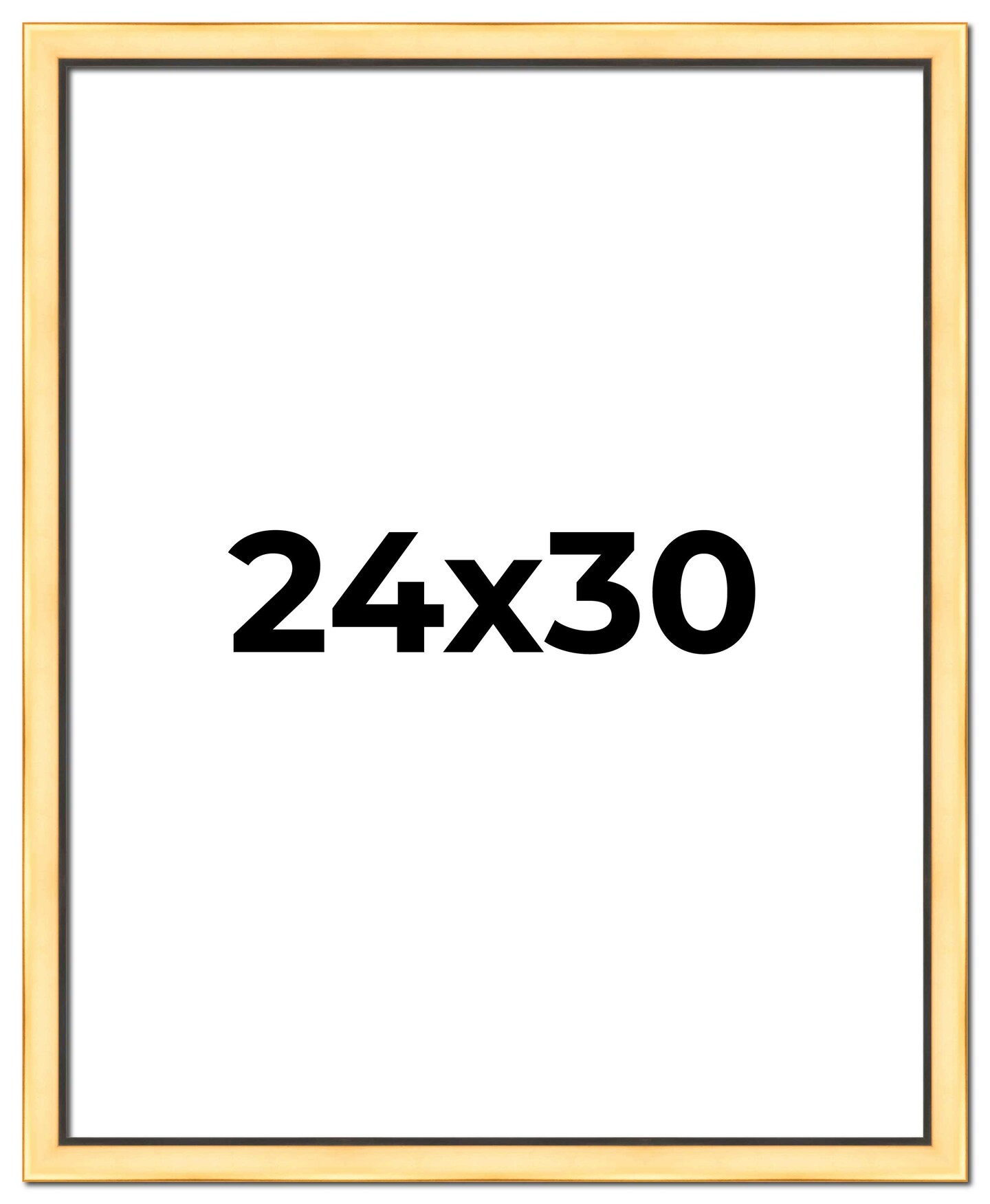 24x30 Simple Gold Picture Frame - UV Acrylic, Foam Board Backing, Hanging Hardware