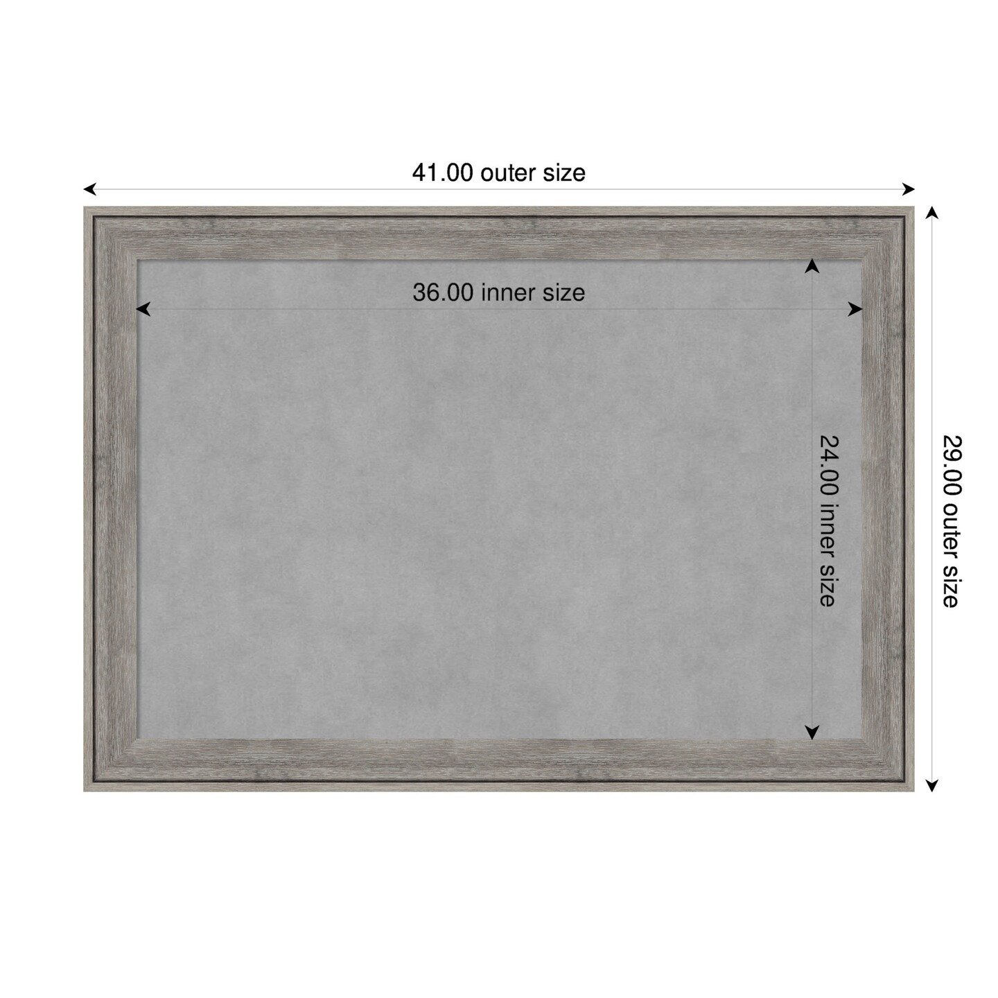 Regis Barnwood Grey Wood Framed Magnetic Board