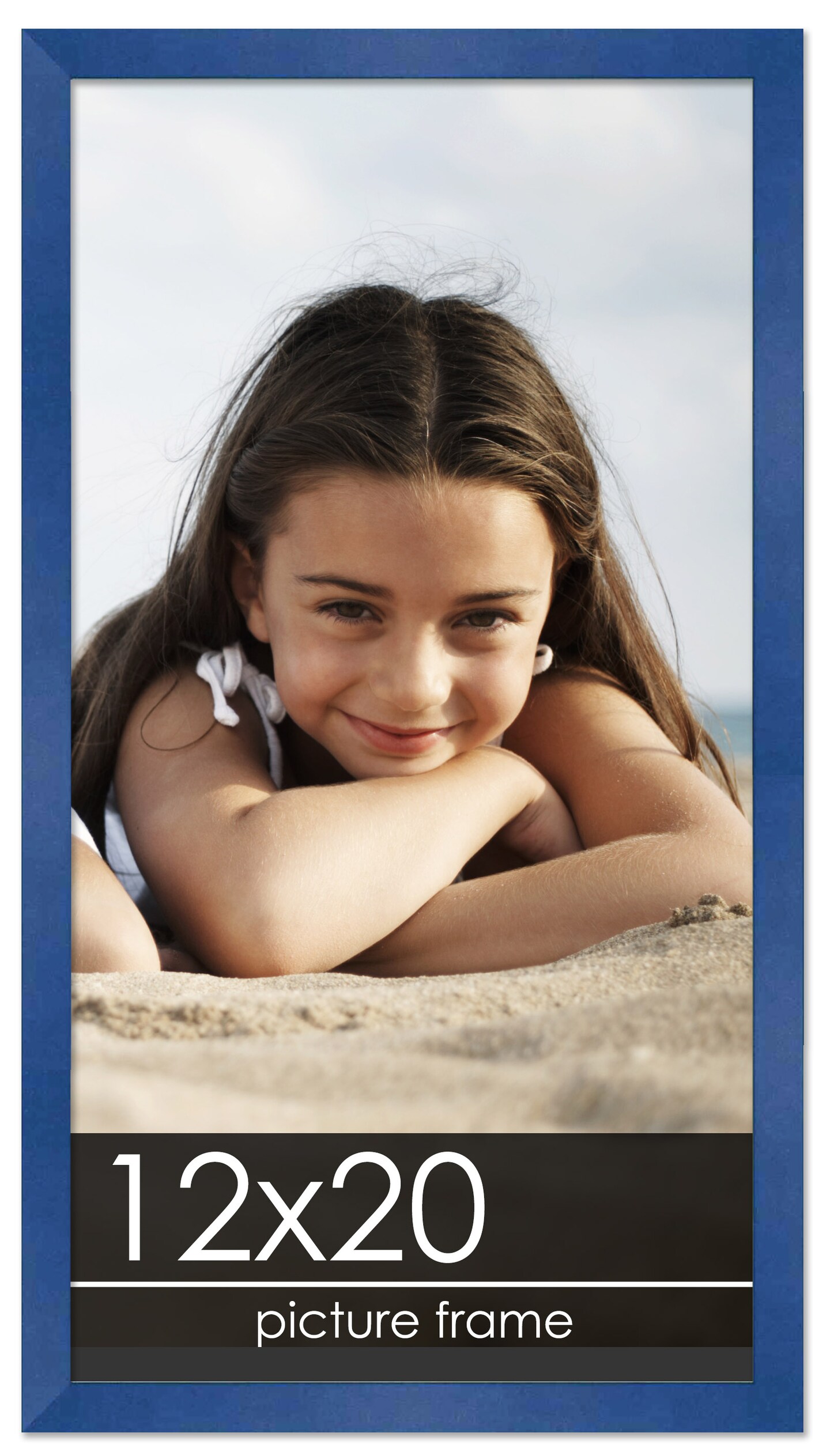 Classic Modern Blue Picture Frame - UV Acrylic, Foam Board Backing, Hanging Hardware