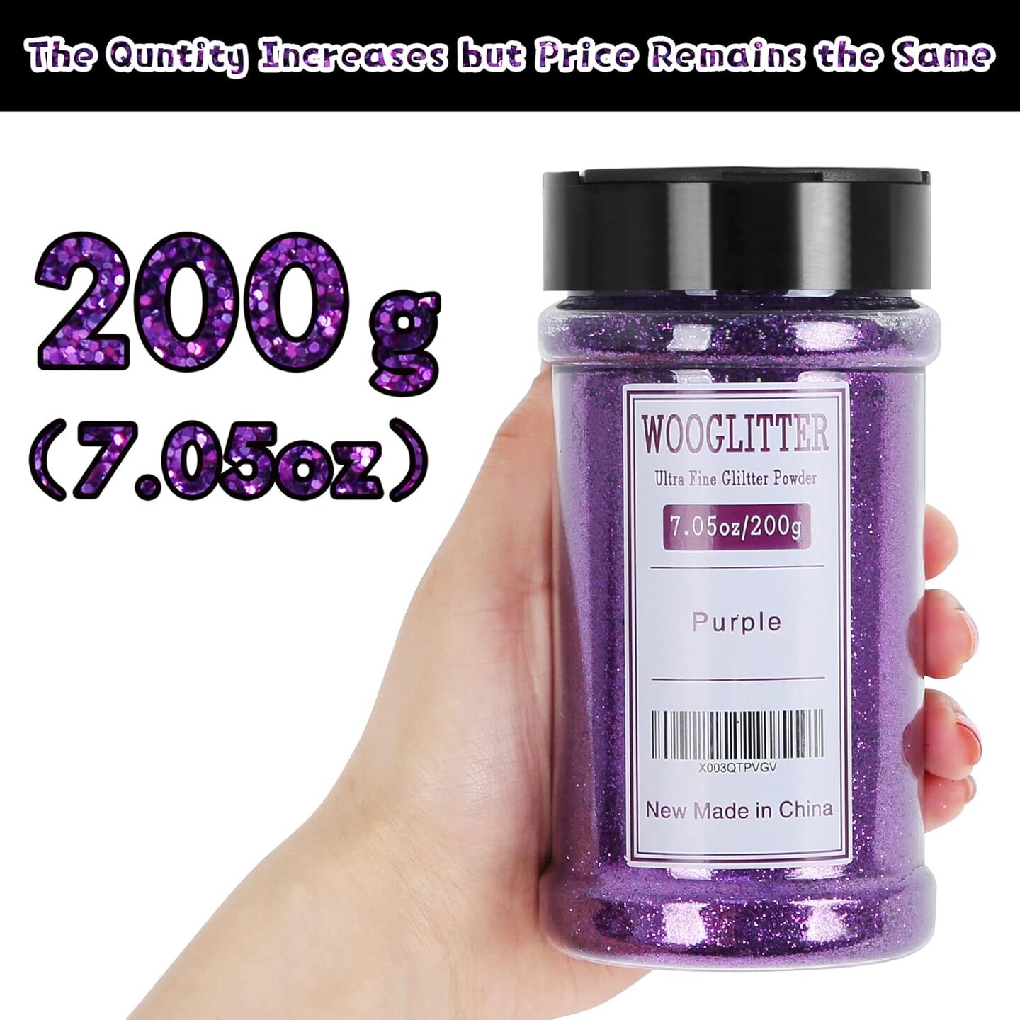 Ultra Fine Purple Glitter, 7.05 Oz (200g), Fine Glitter for Resin Crafts Nails Tumblers Slime Cosmetic and Festival Decoration - Purple Fine Glitter Bulk