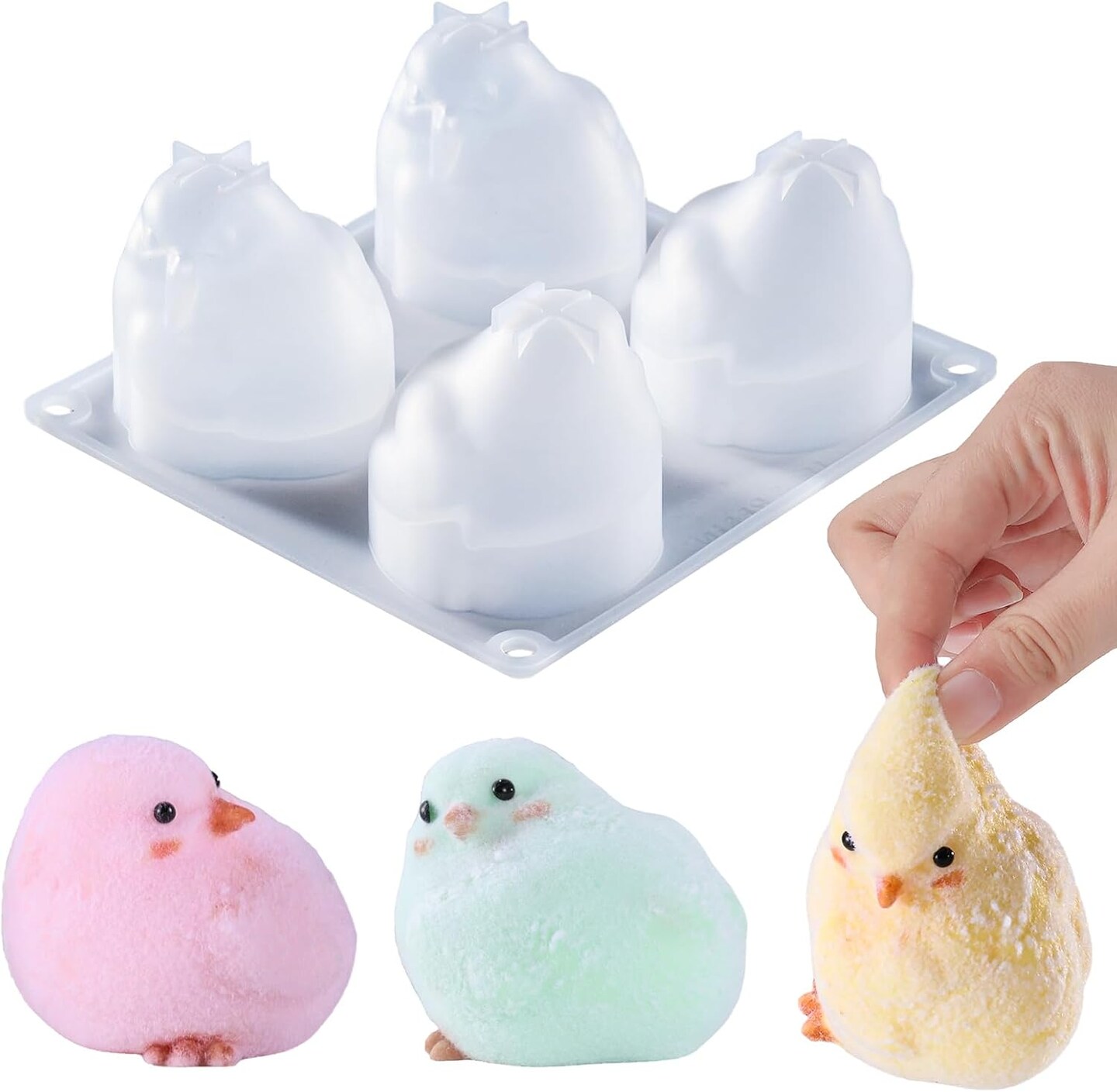 LET&#x27;S RESIN 4 Pcs Chicks Silicone Molds for Taba Squishy, Cute Animal Molds for Squishy Maker, Resin Casting, Effortless Demolding for Stress Relief DIY Decompression Gift Home Decor