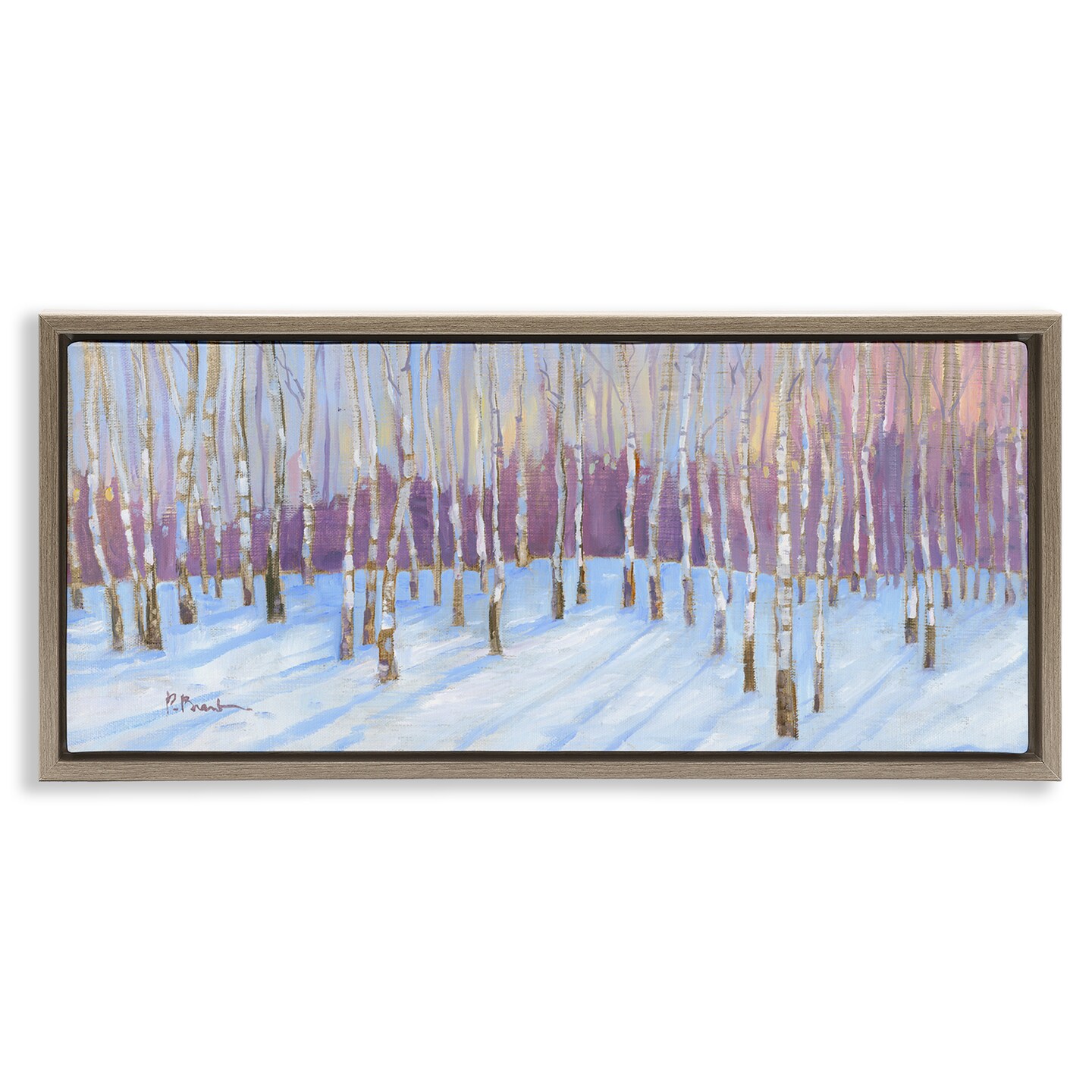 Stupell Industries Niveous Birch Tree Grove Floating Frame Design by ...