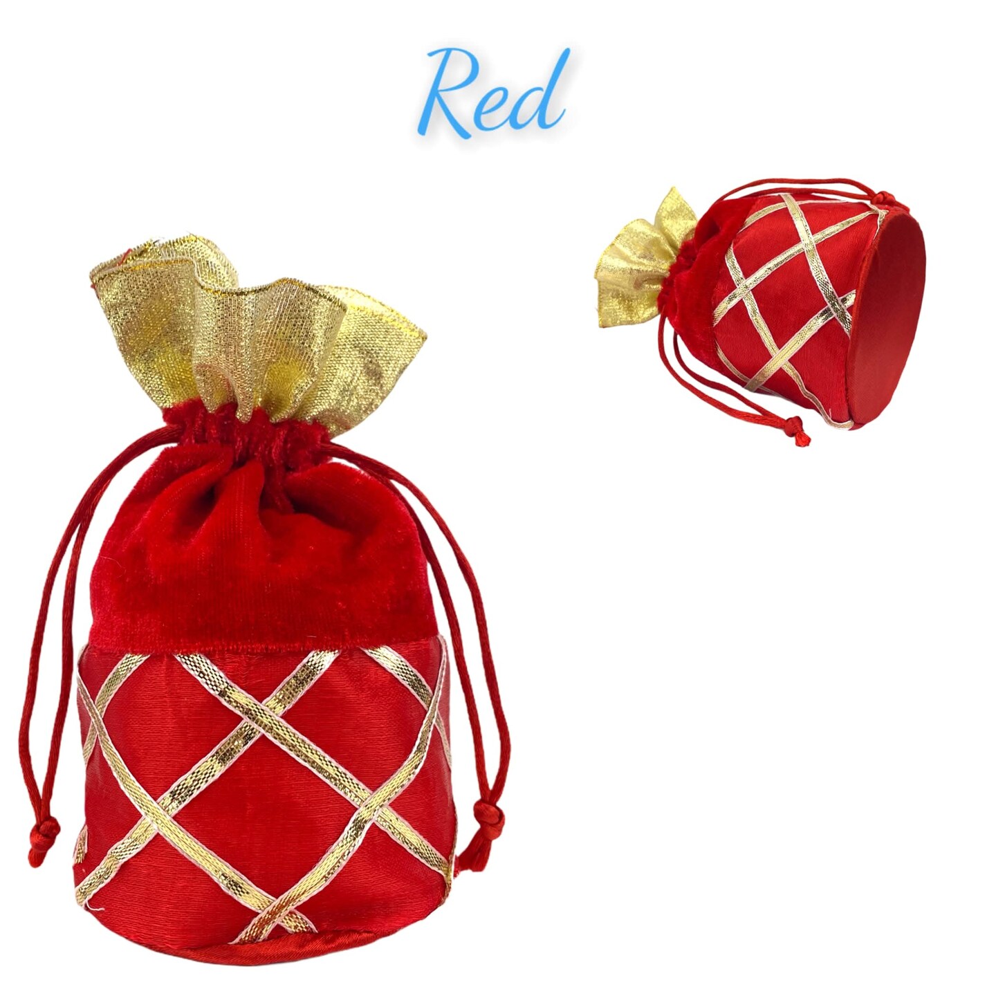 Pack of 20 Fabric Potli Bags Indian Traditional Silk Potli Ethnic Hand Bags for Women - Gift Pouch for Nikah Mehendi Hindu Punjabi Wedding Housewarming Return Gift