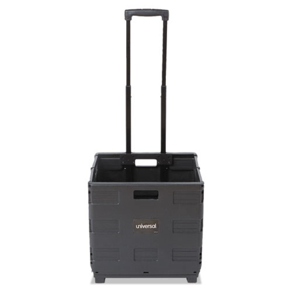 Universal 18-1/4 in. x 15 in. x 18-1/4 in. to 39-3/8 in. Collapsible Mobile Storage Crate - Black