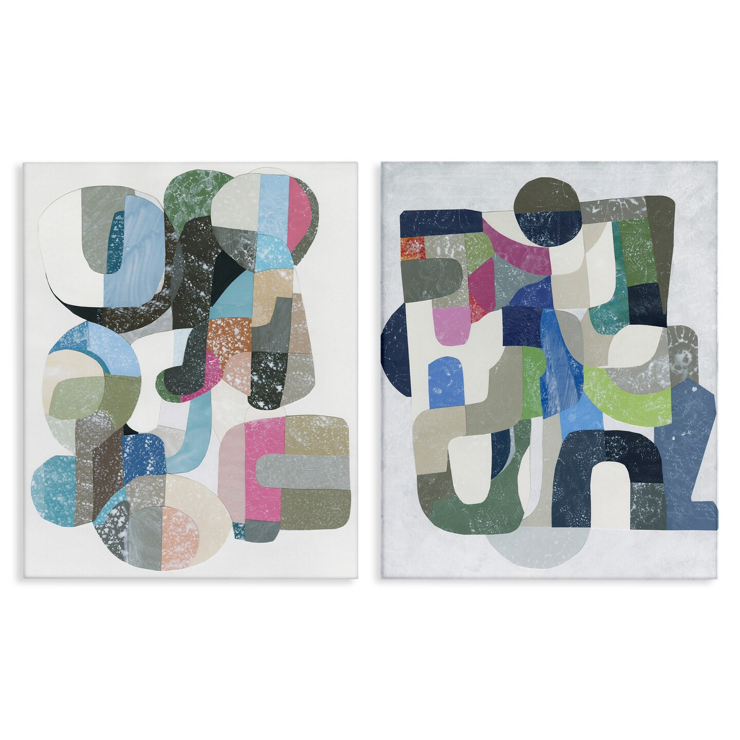 Stupell Industries Retro Pastel Geometrics 2pc Canvas Set Design by Coco Good