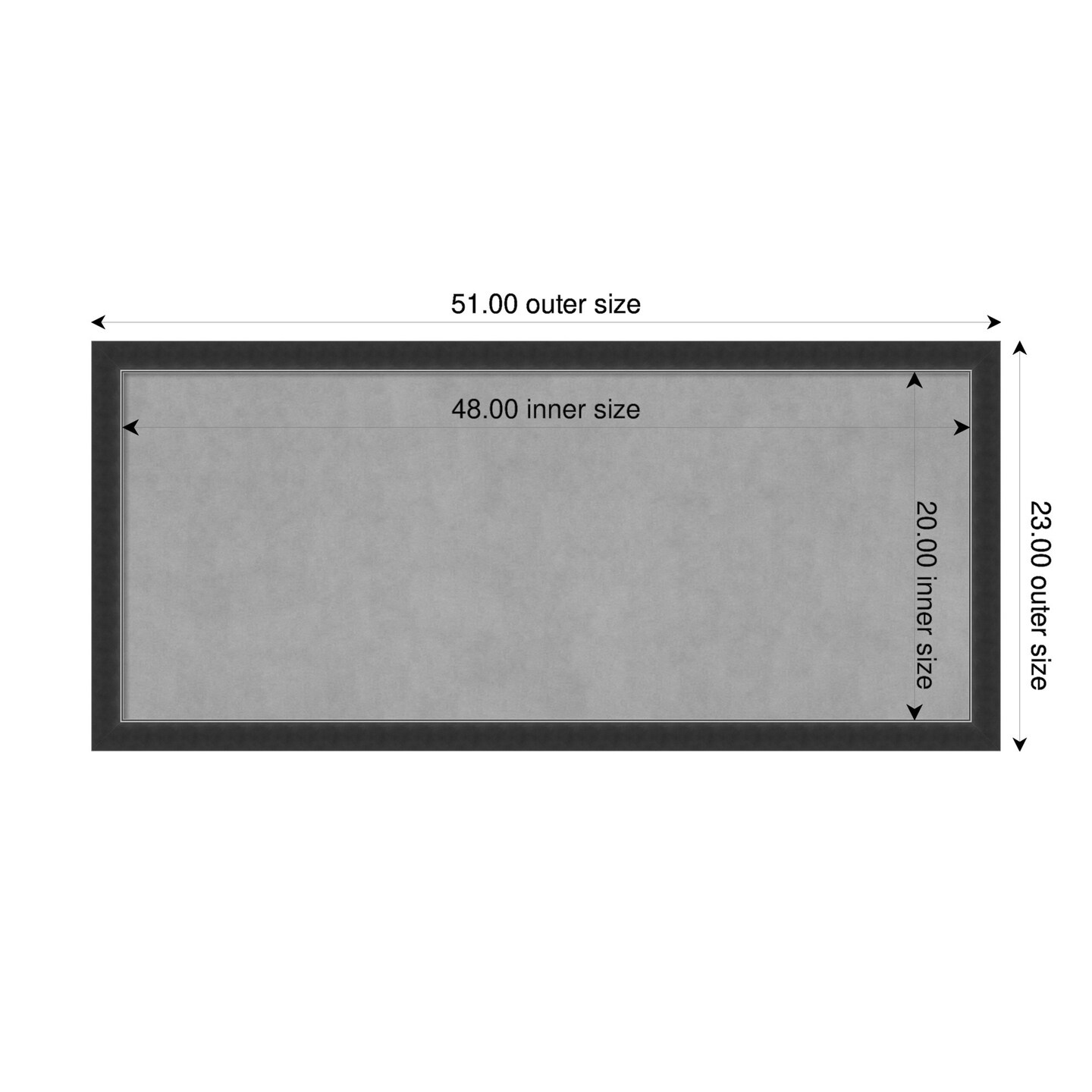 Corvino Black Narrow Wood Framed Magnetic Board