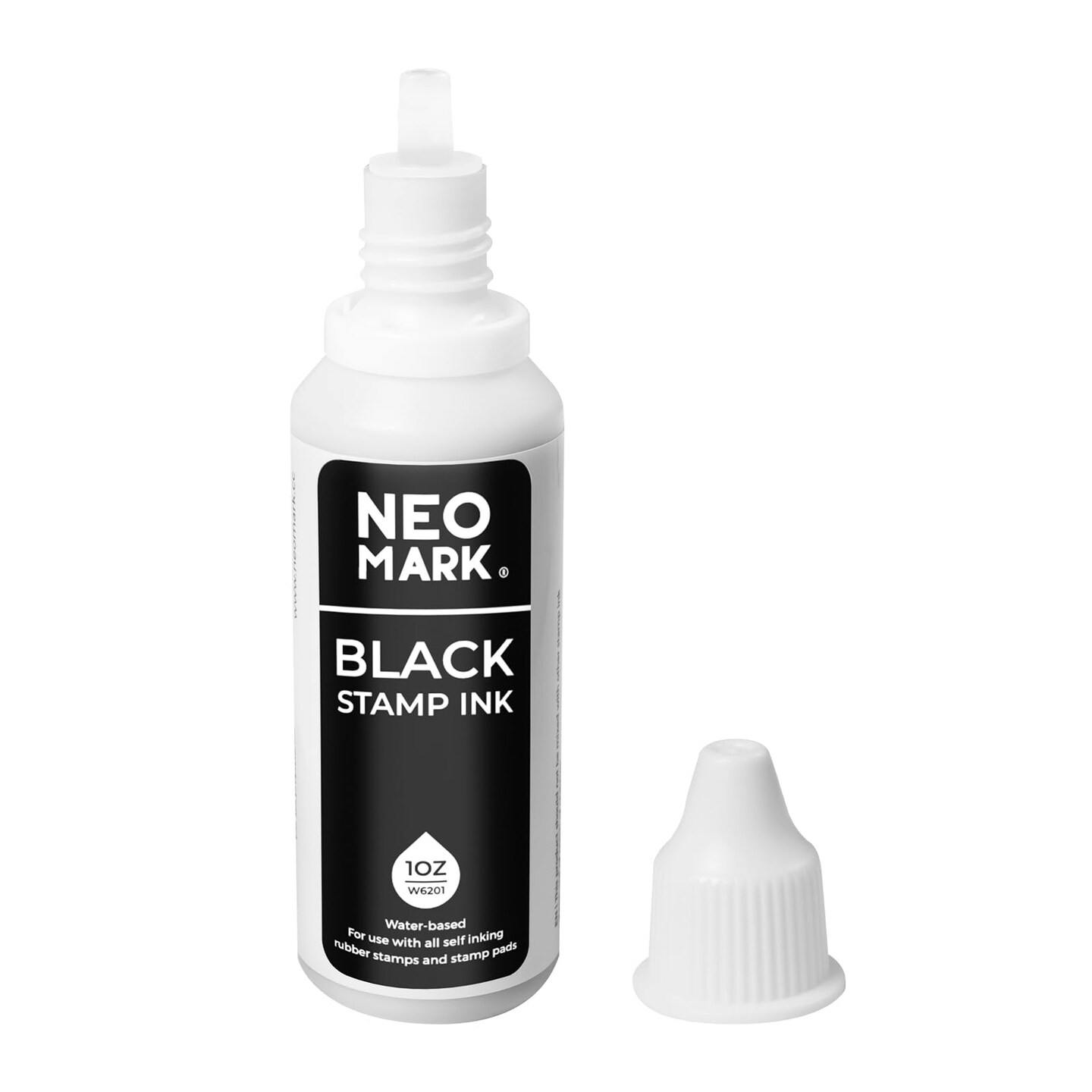 NEO MARK Premium Stamp Ink, Quick-Drying and AP-Certified Non-Toxic Refill Ink for Self-Inking Stamps, Date Stamps and Stamp Pads(Black, 1oz)