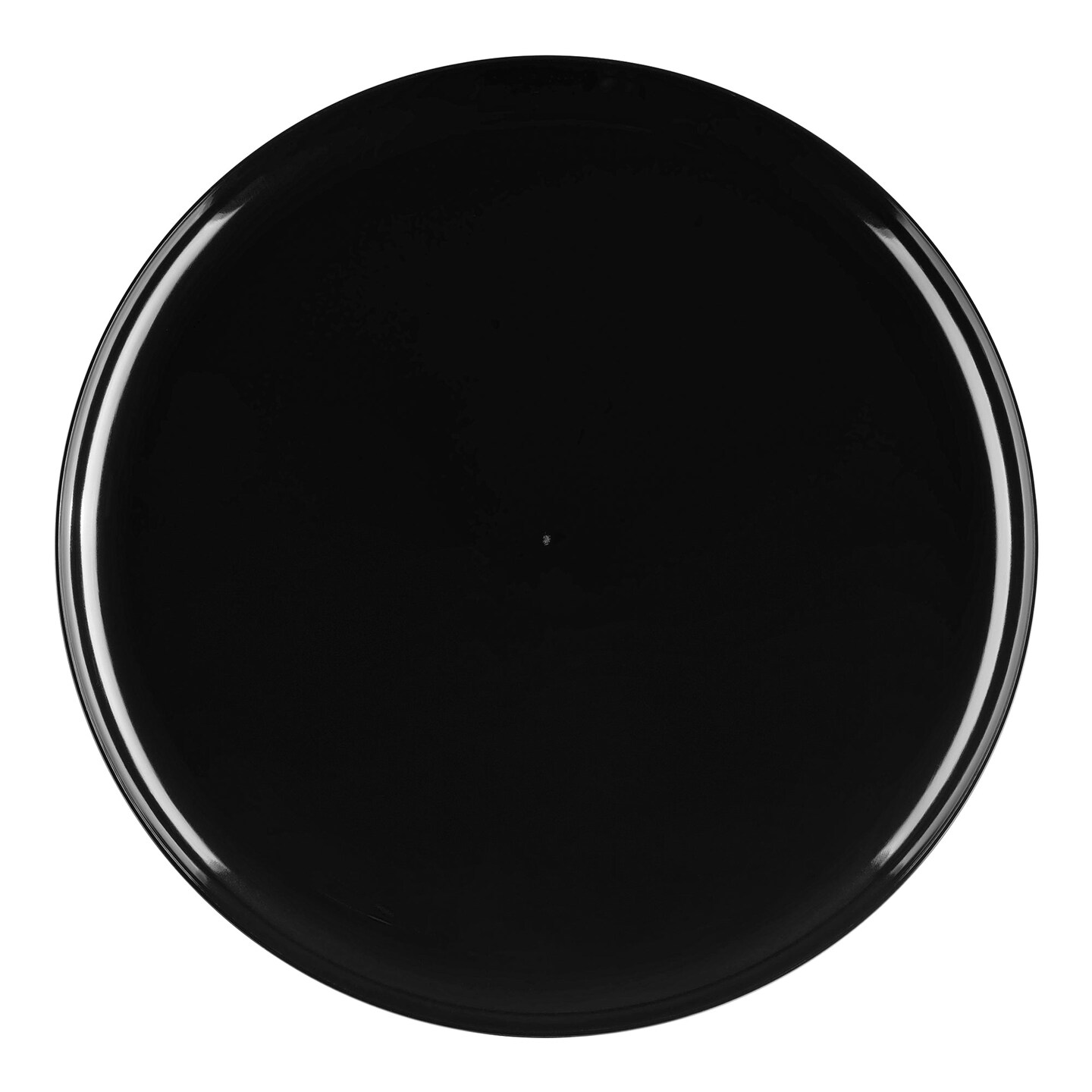 Black Flat Round Disposable Plastic Dinner Plates - 10&#x22; (120 Plates)