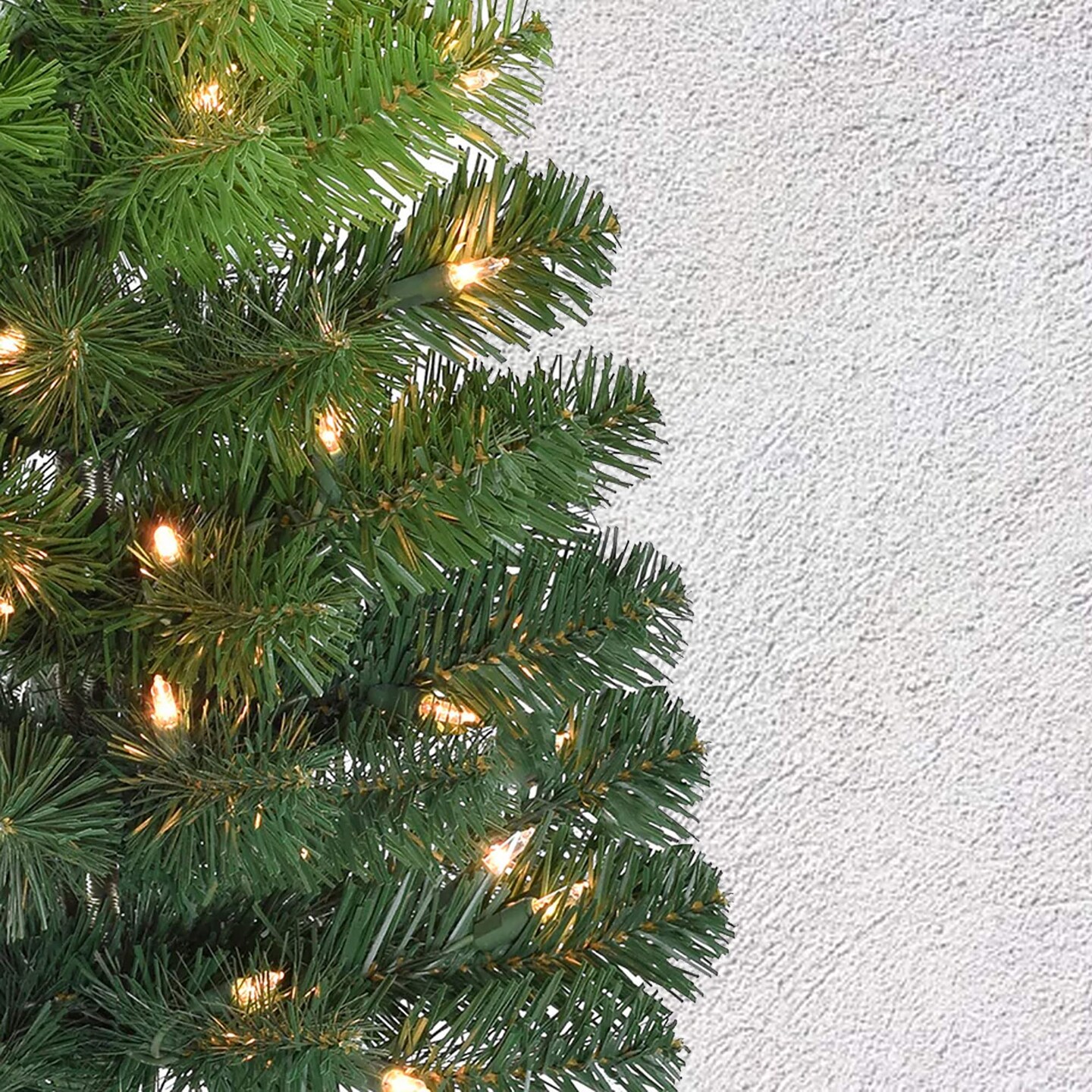 24" Pre-Lit Tabletop Ombre Green Christmas Tree with Warm White LED Lights