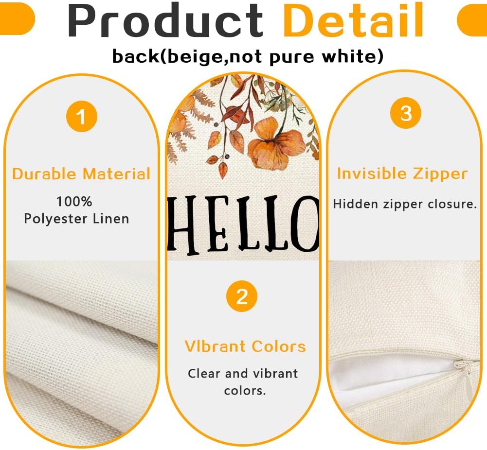 Autumn Flowers Thanksgiving Lumbar Outdoor Cushion Case Decoration