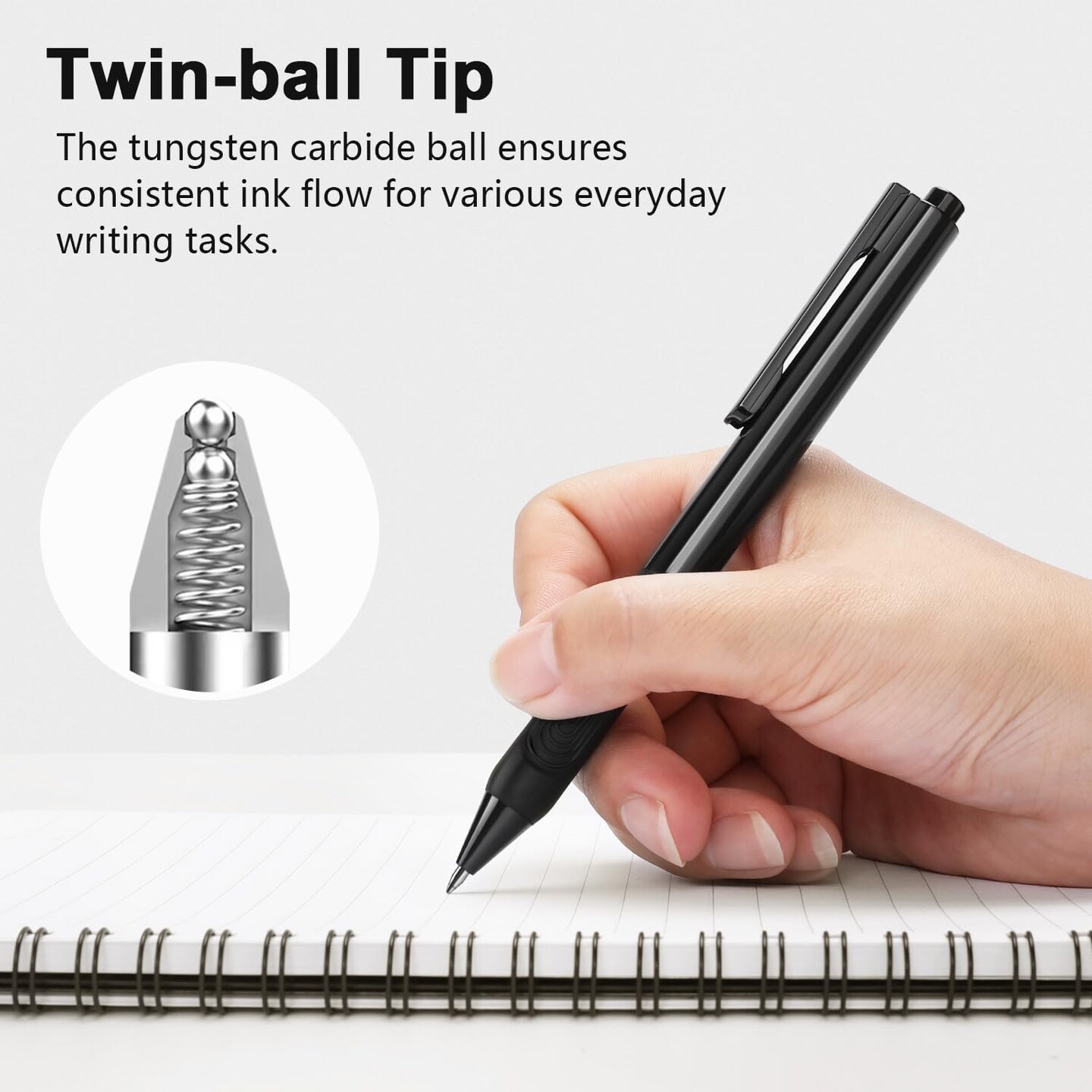 Gel Pens 12 Pack Premium Rollerball Gel Pens Black Ink Medium Point (0.7mm) Click Retractable Ballpoint Gel Pens Bulk Quick Dry Ink Super Soft Grip Smooth Writing for Journaling No Bleed