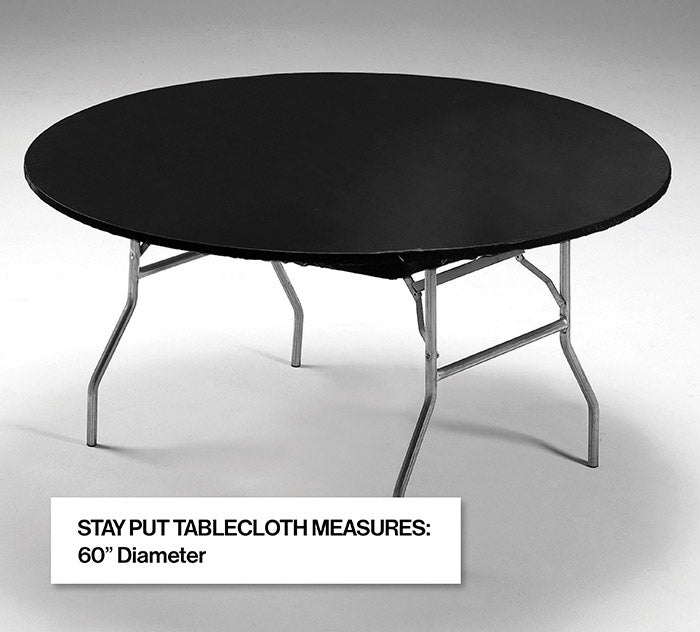 Stay Put Plastic 60&#x22; Round Tablecover Black