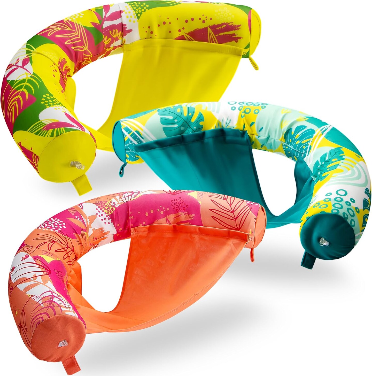 3 Pack Inflatable Pool Noodle Chair Floats, Swimming Sling Float Lounge ...