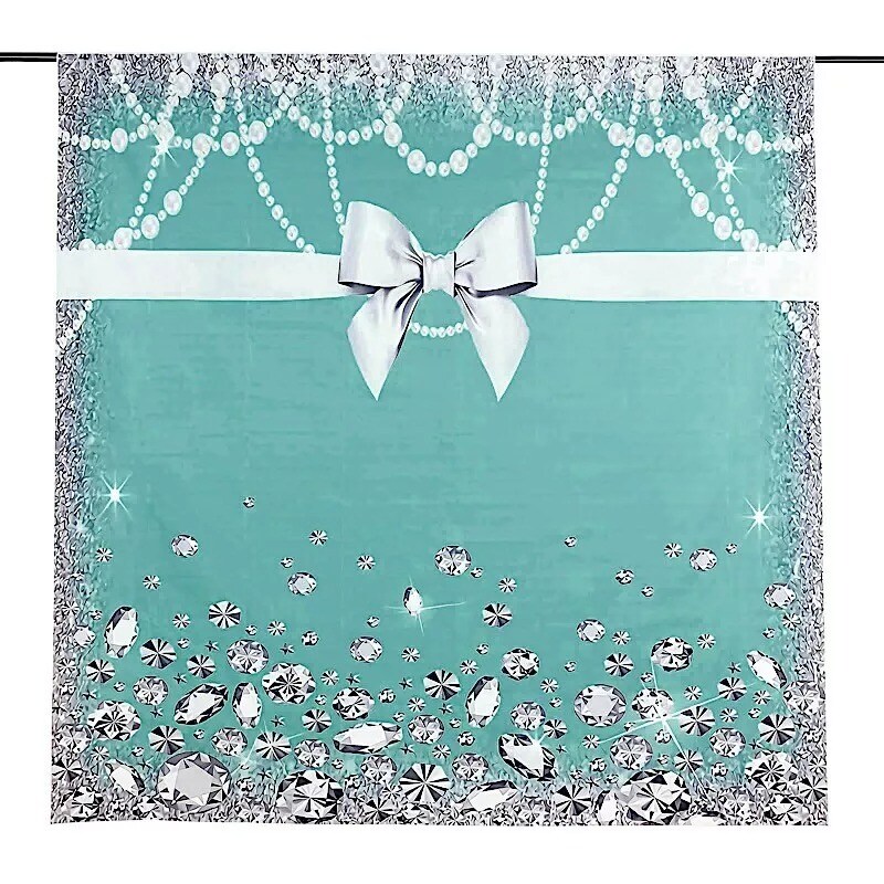 8 ft Diamond Bow Printed Vinyl Photo Backdrop Party Banner Events Decorations