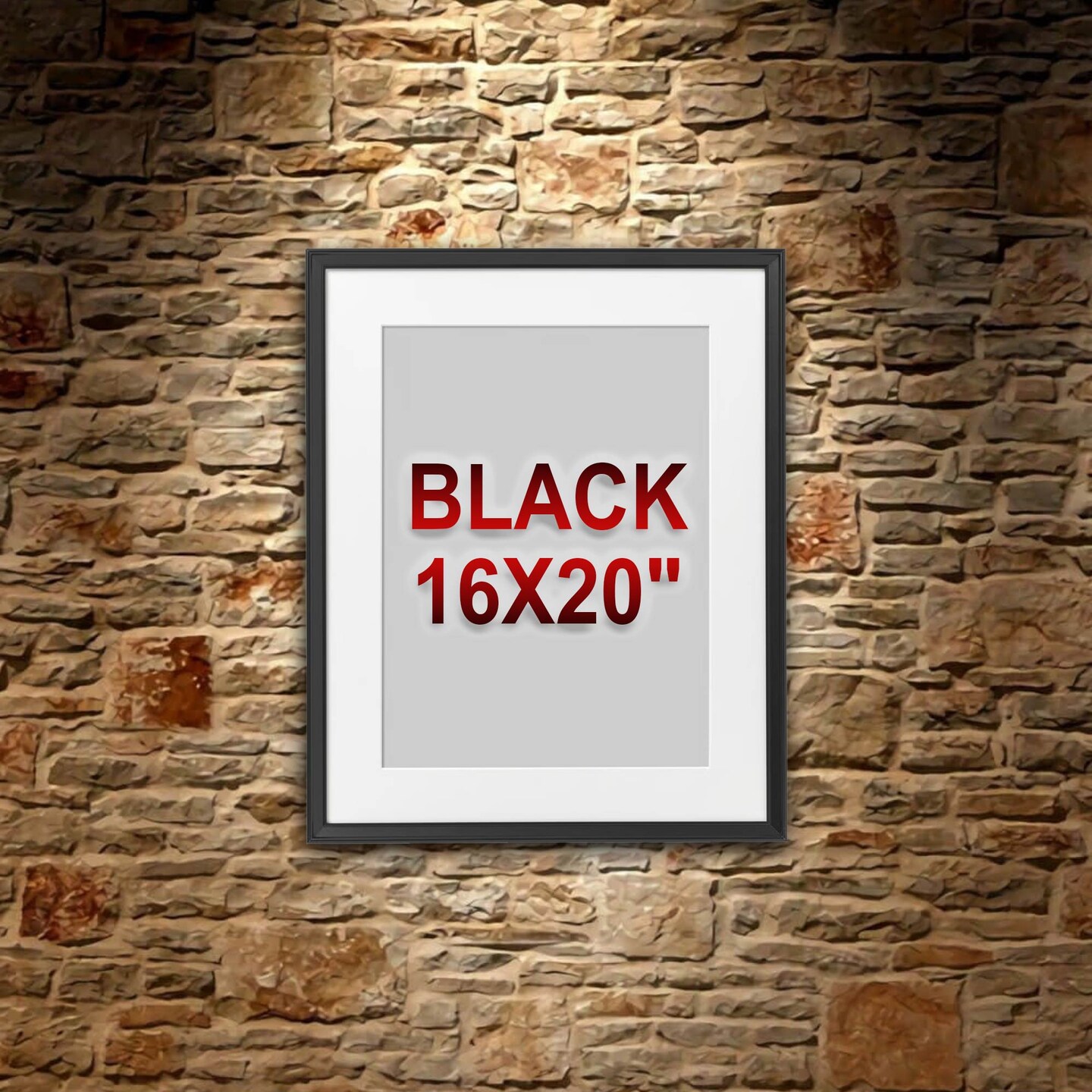Black Frame with Mount, 16x20" – Horizontal/Vertical, No-Nail Hanging, Safe Front Protection!