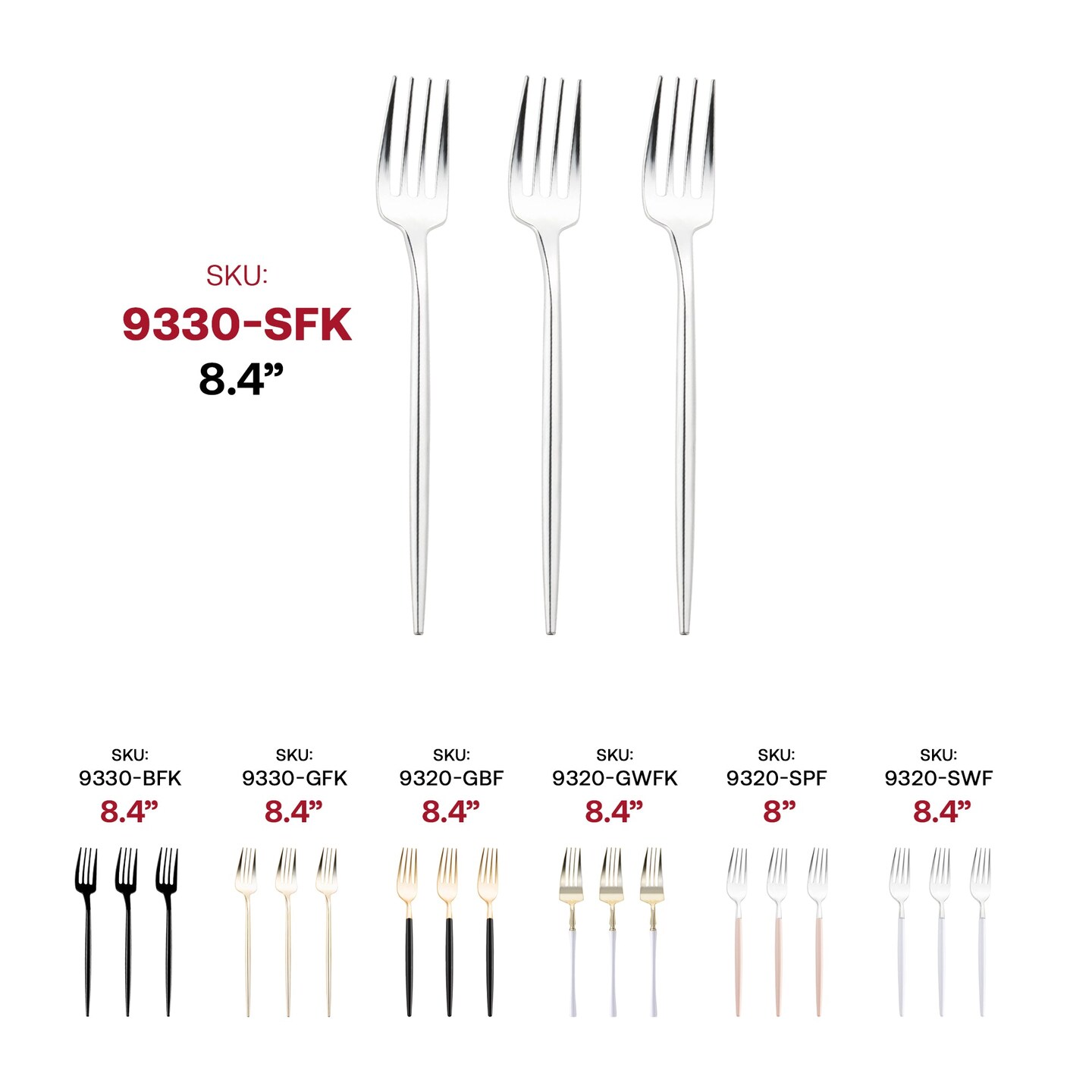 Shiny Silver Moderno Disposable Plastic Dinner Forks (300 Forks)