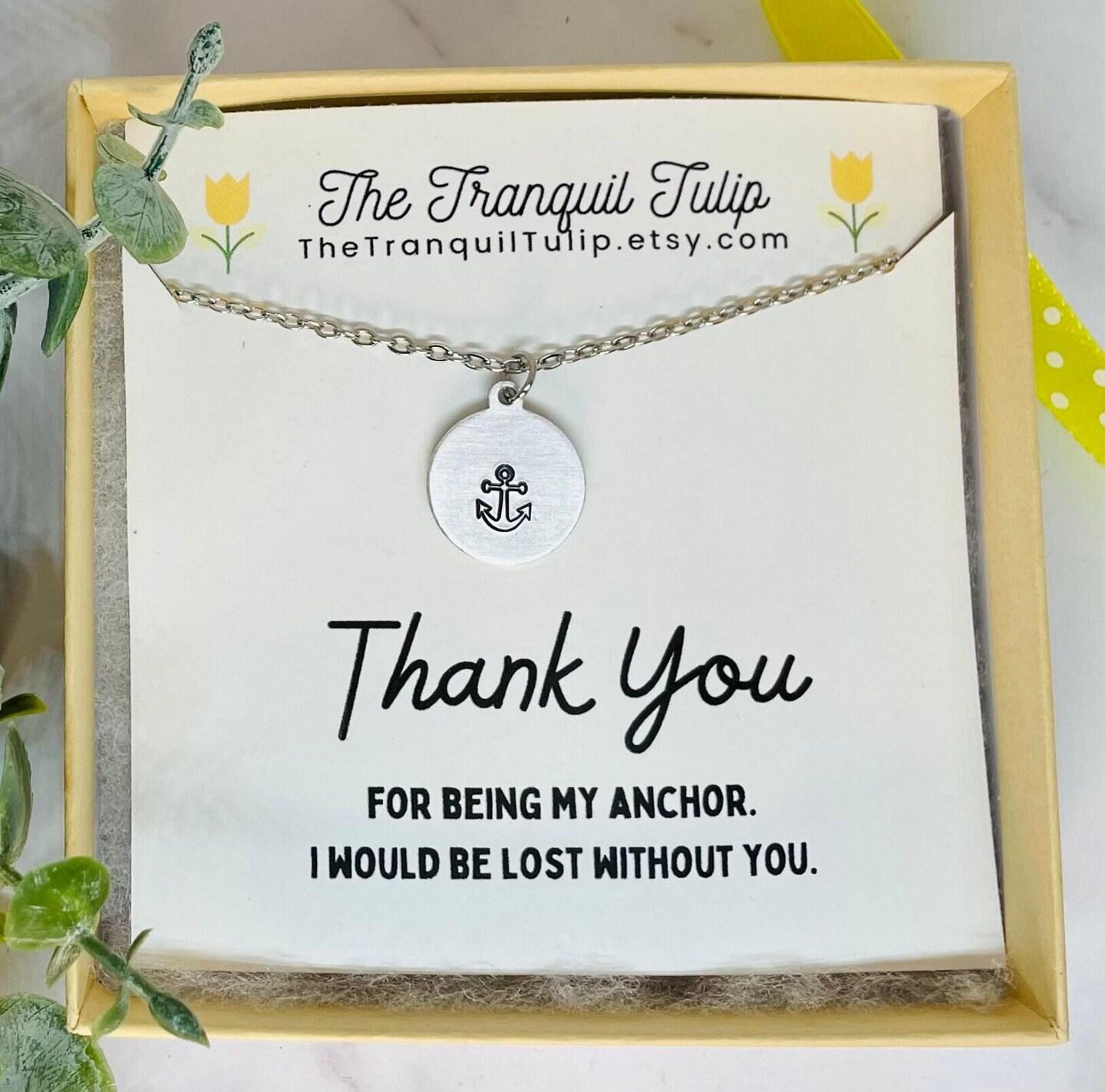 Thank You for Being My Anchor - Necklace with Card - Friendship - Silver|Gold|Rose Gold Charm Anchor Pendant - Anchor Necklace