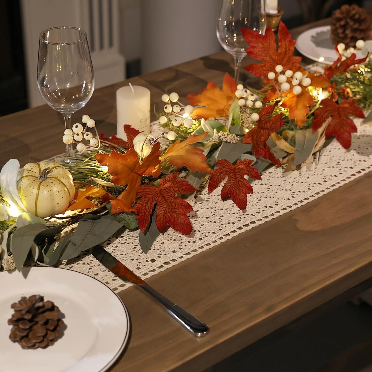 Realistic Fall Garland for Mantle Fall Decorations