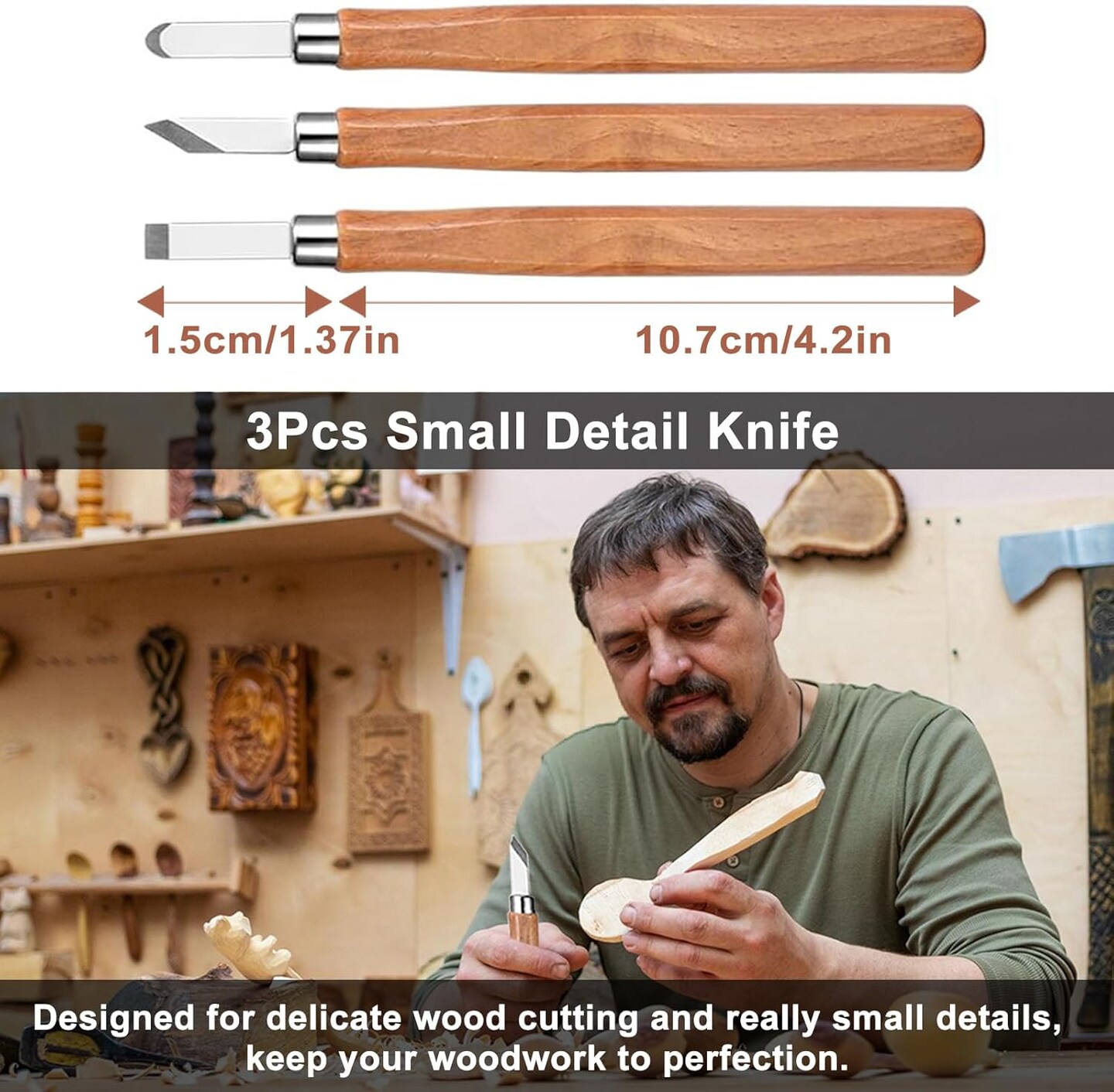 Wood Whittling Kit for Beginners – 7-Piece Starter Carving Set for Kids & Adults (18 Pcs)