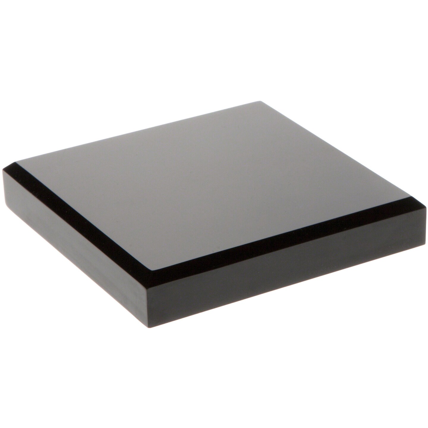 Plymor Black Acrylic Square Beveled Display Base, 4" W x 4" D x 0.75" H