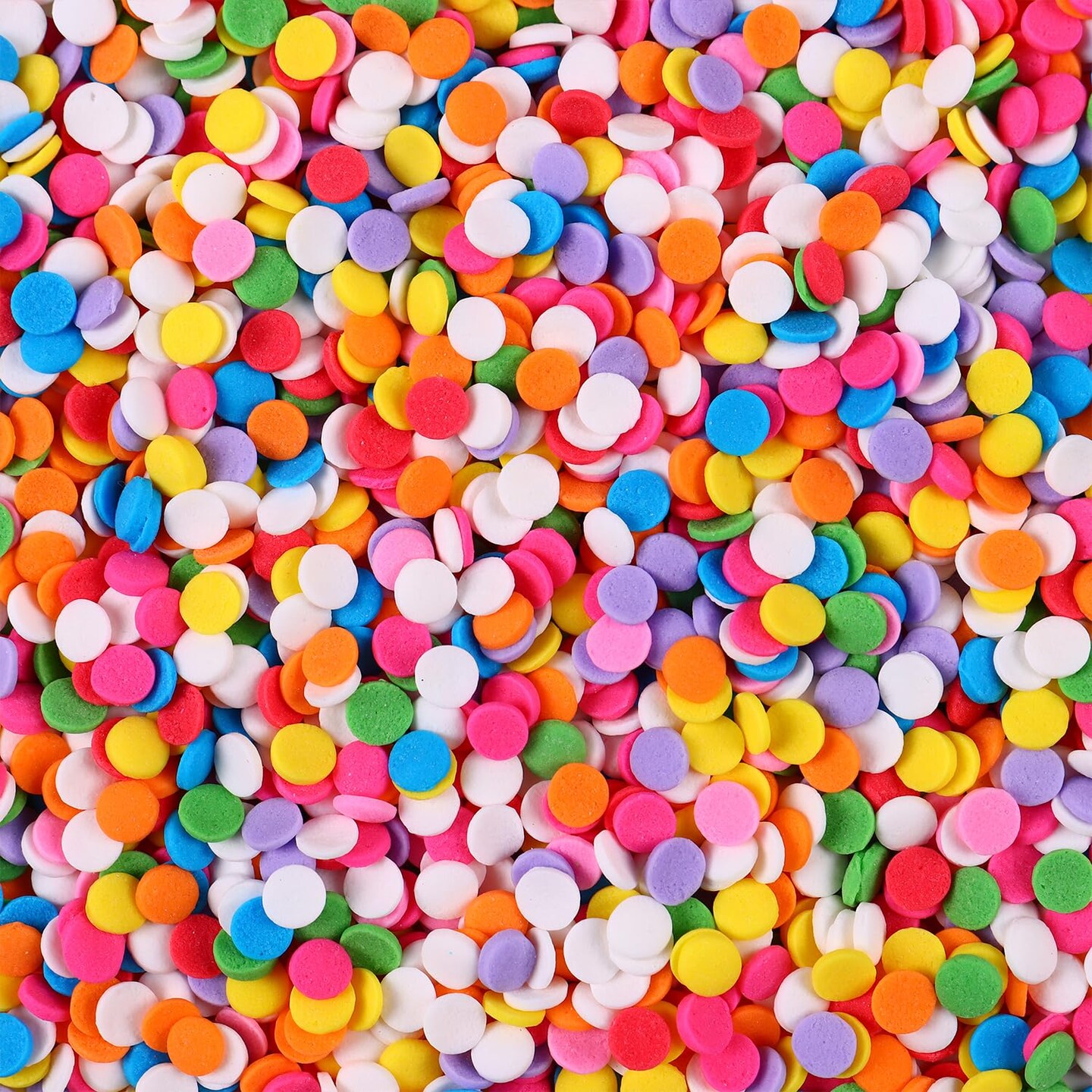 Edible Confetti Sprinkles for Cake Decorating - Round Rainbow