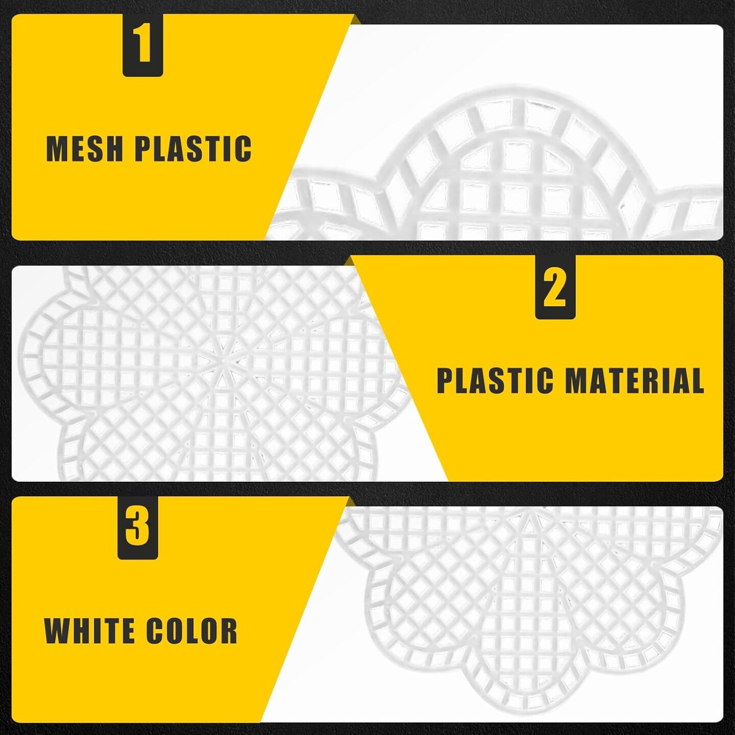 10 Pcs 7 Count 3 inch Mesh Plastic Canvas Flower Sheets, Blank Needlepoint Canvas for Embroidery, White Cross Stitch Plastic Mesh for DIY, Crochet Projects, Yarn Crafting, Knit, Needlework