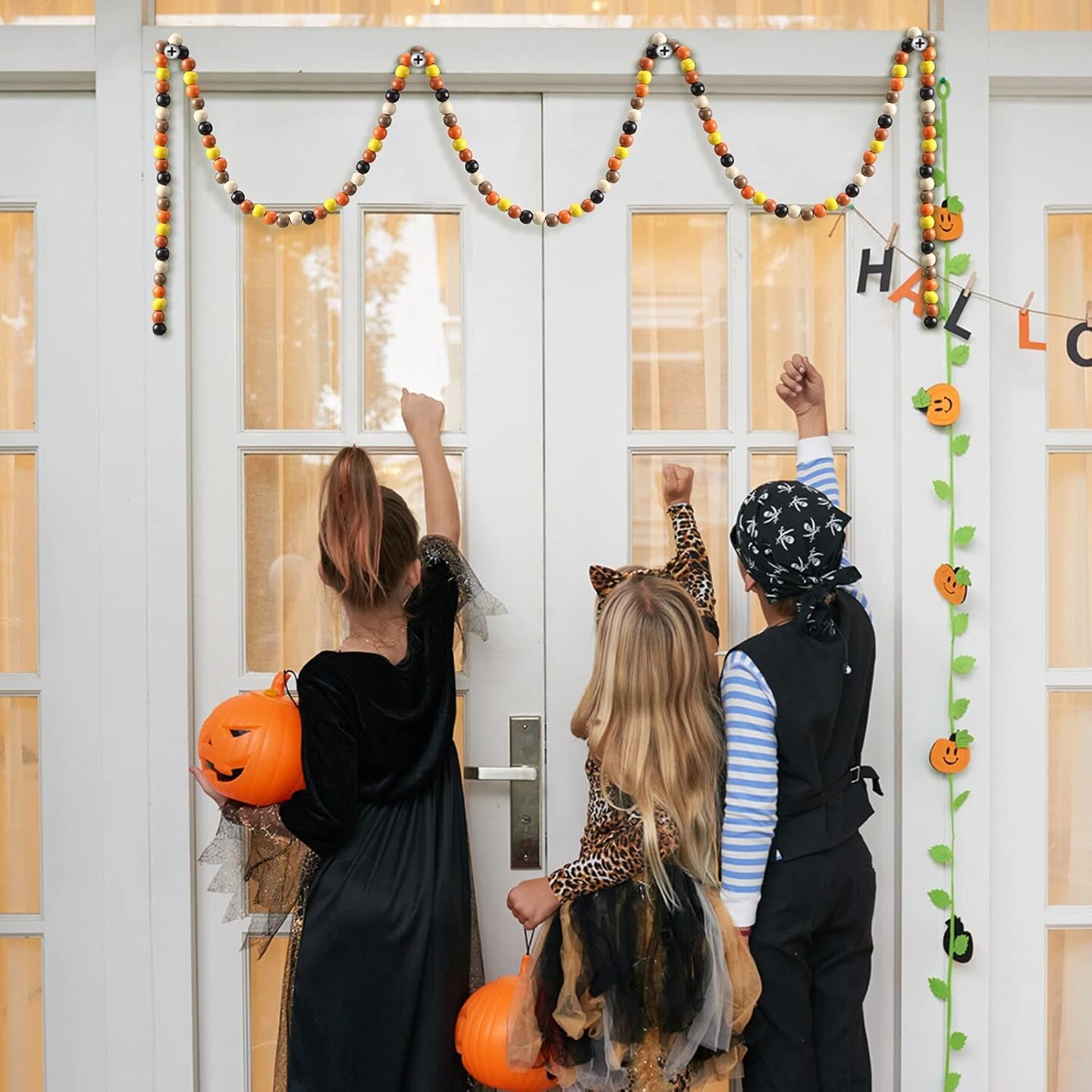 16 ft Fall Wooden Bead Garland