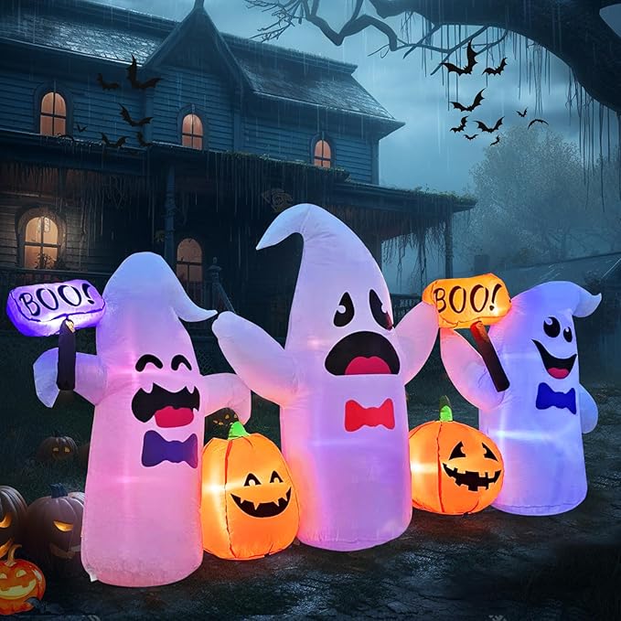 Halloween Inflatable Ghosts and Pumpkins
