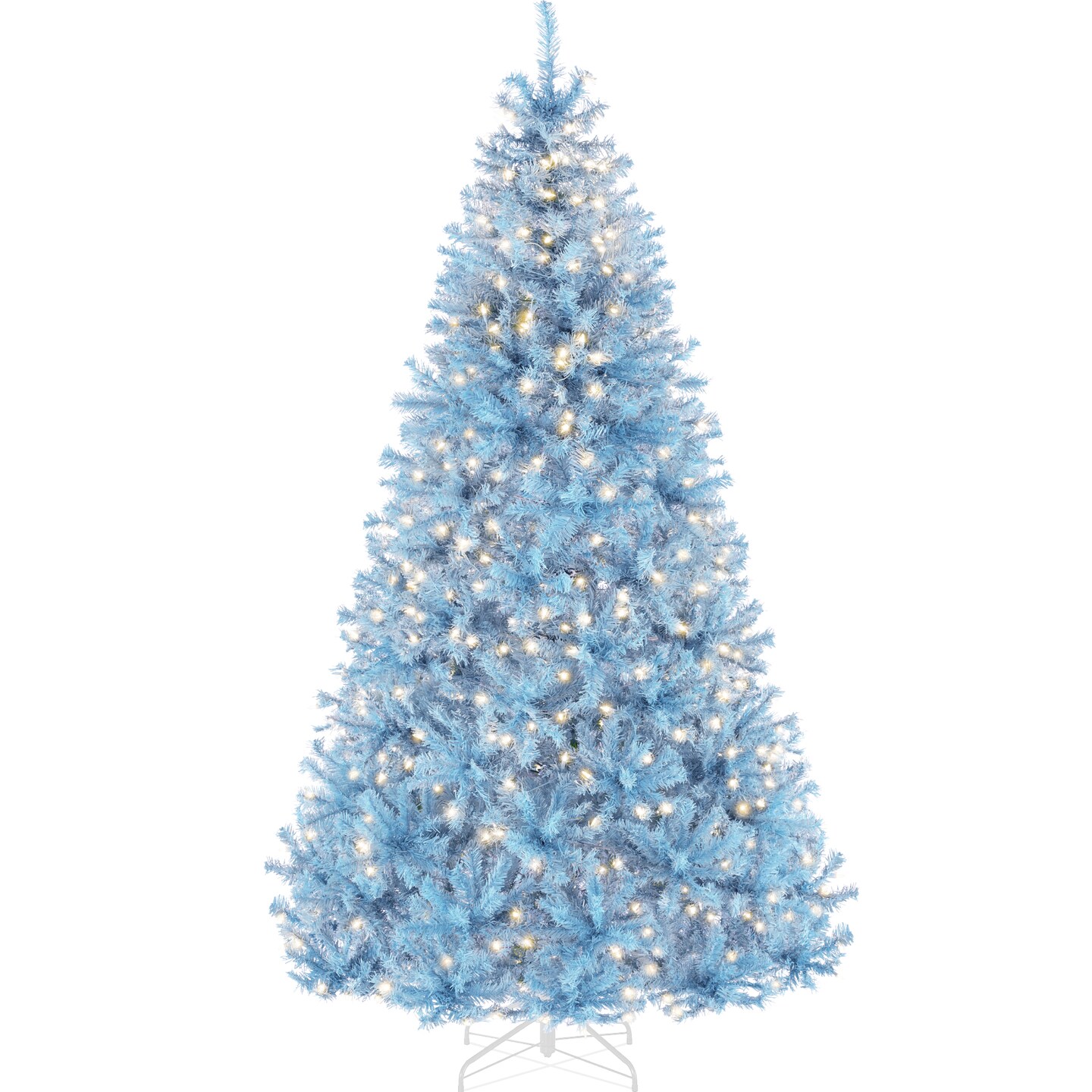Best Choice Products Pre-Lit Baby Blue Christmas Tree, Artificial Full Holiday Decoration w/ Incandescent Lights