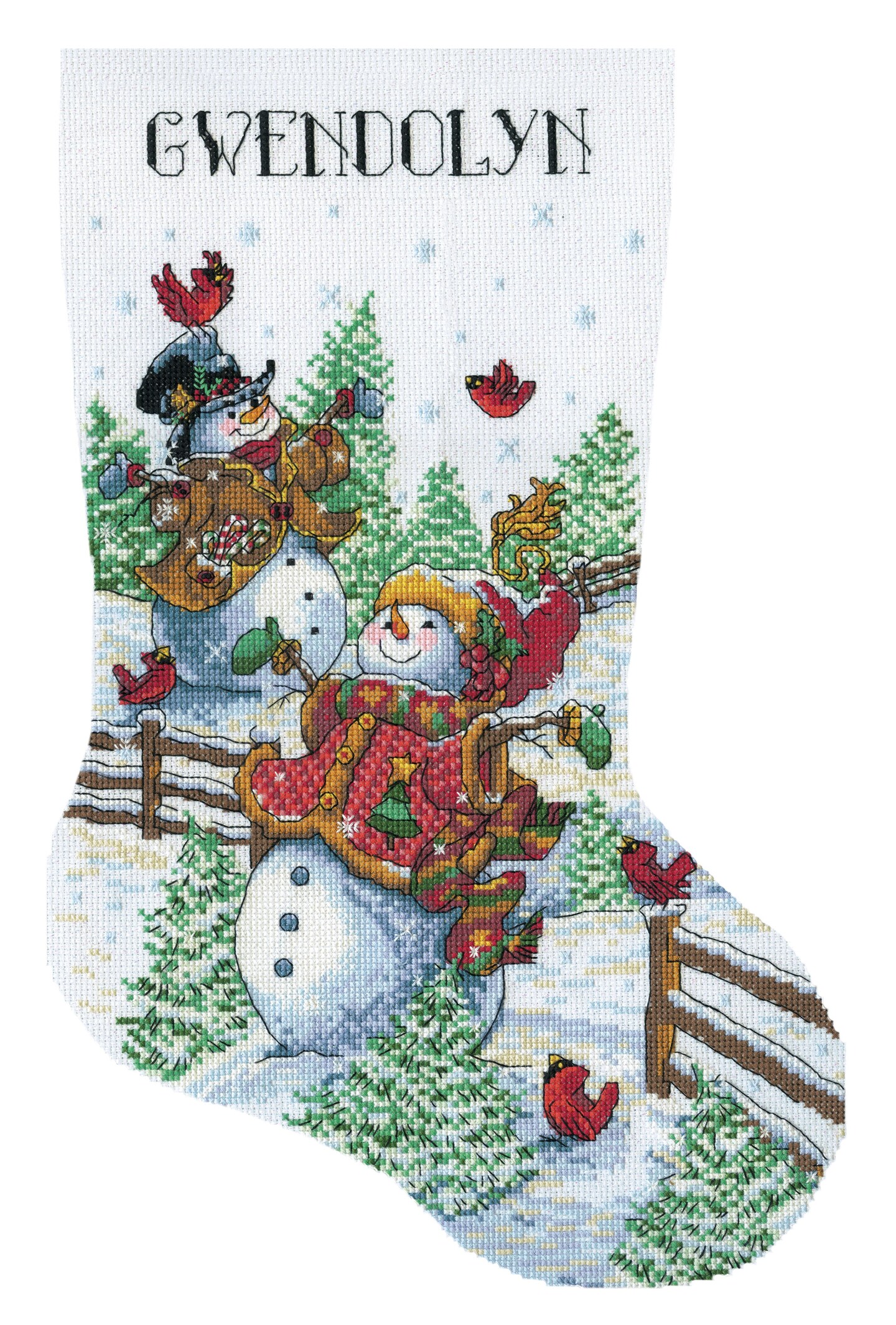 Design Works Counted Cross Stitch Stocking Kit 17" Long-Frolicking Snowman