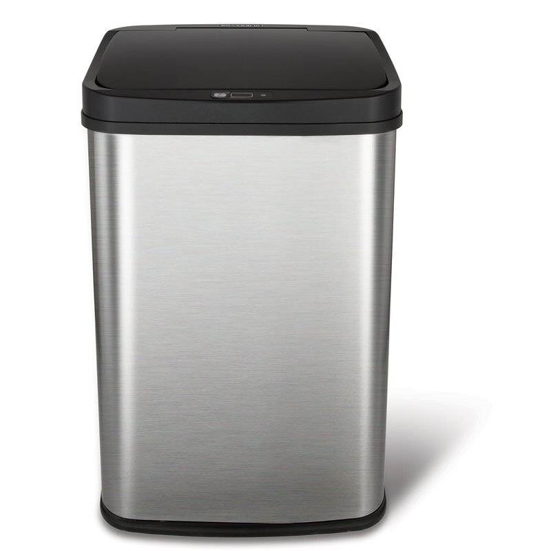 13-Gallon Motion Sensor Trash Can Stainless Steel Kitchen Waste Bin with Odor Seal and Liner